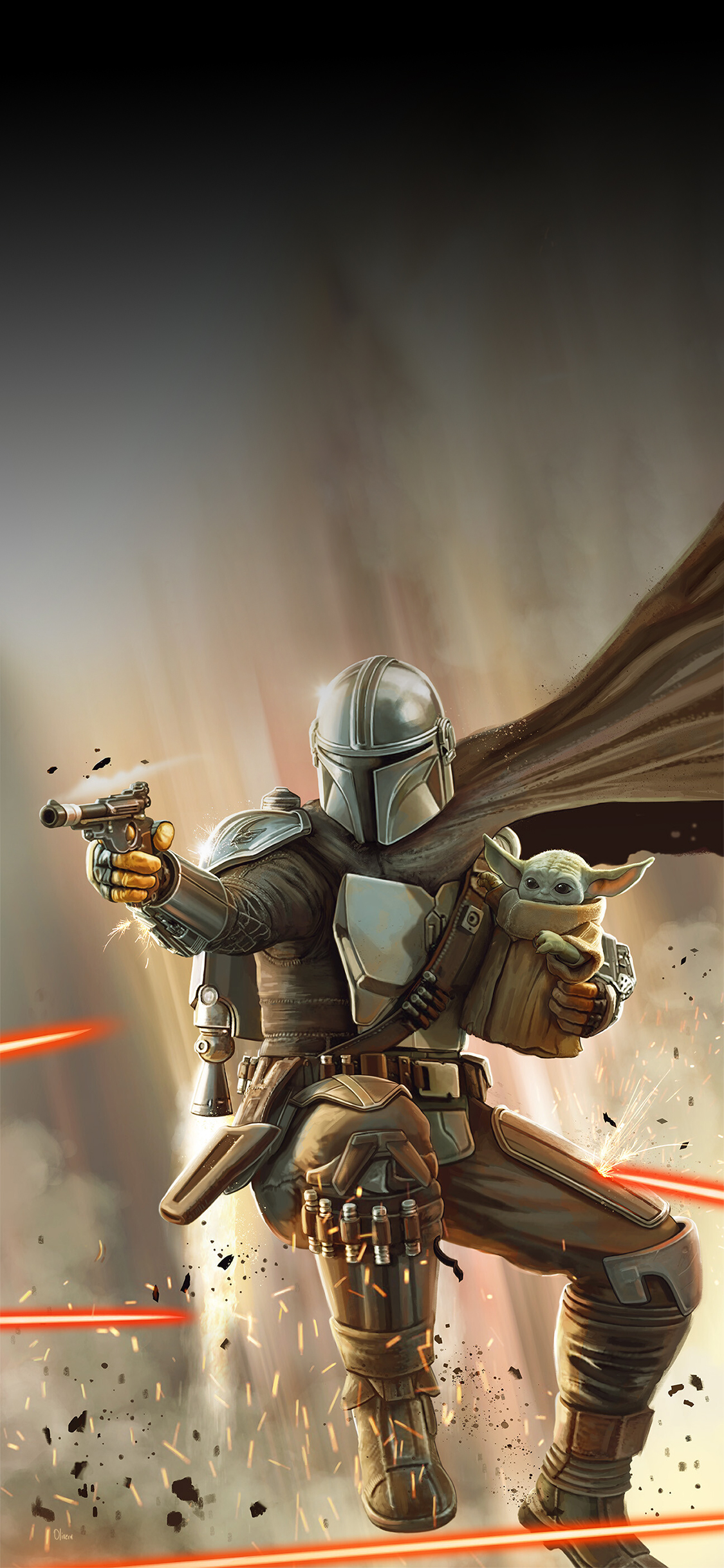 Mandalorian and Baby Yoda Wallpaper