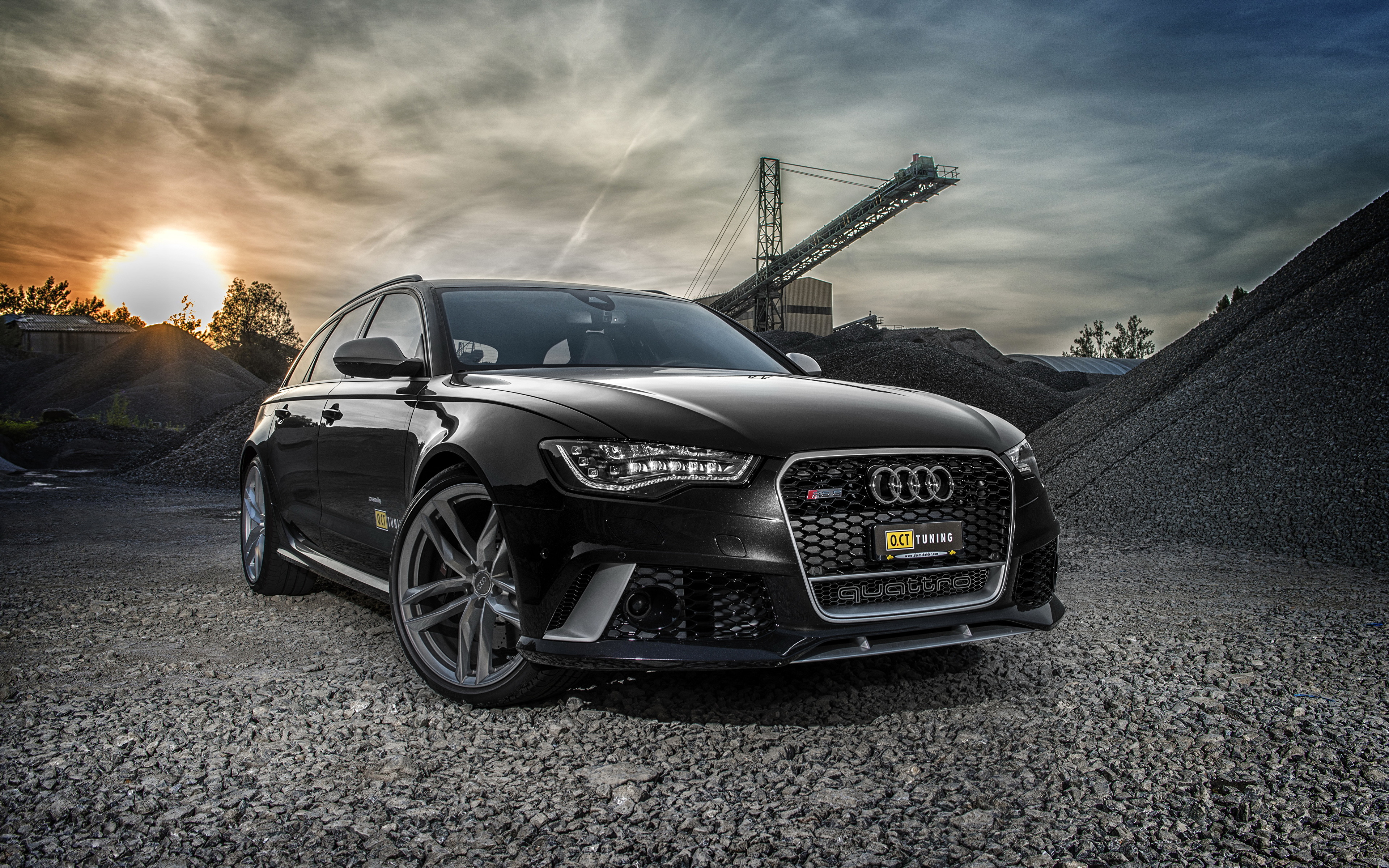 Photos Audi 2013 RS6 Black Cars Front Metallic 3840x2400