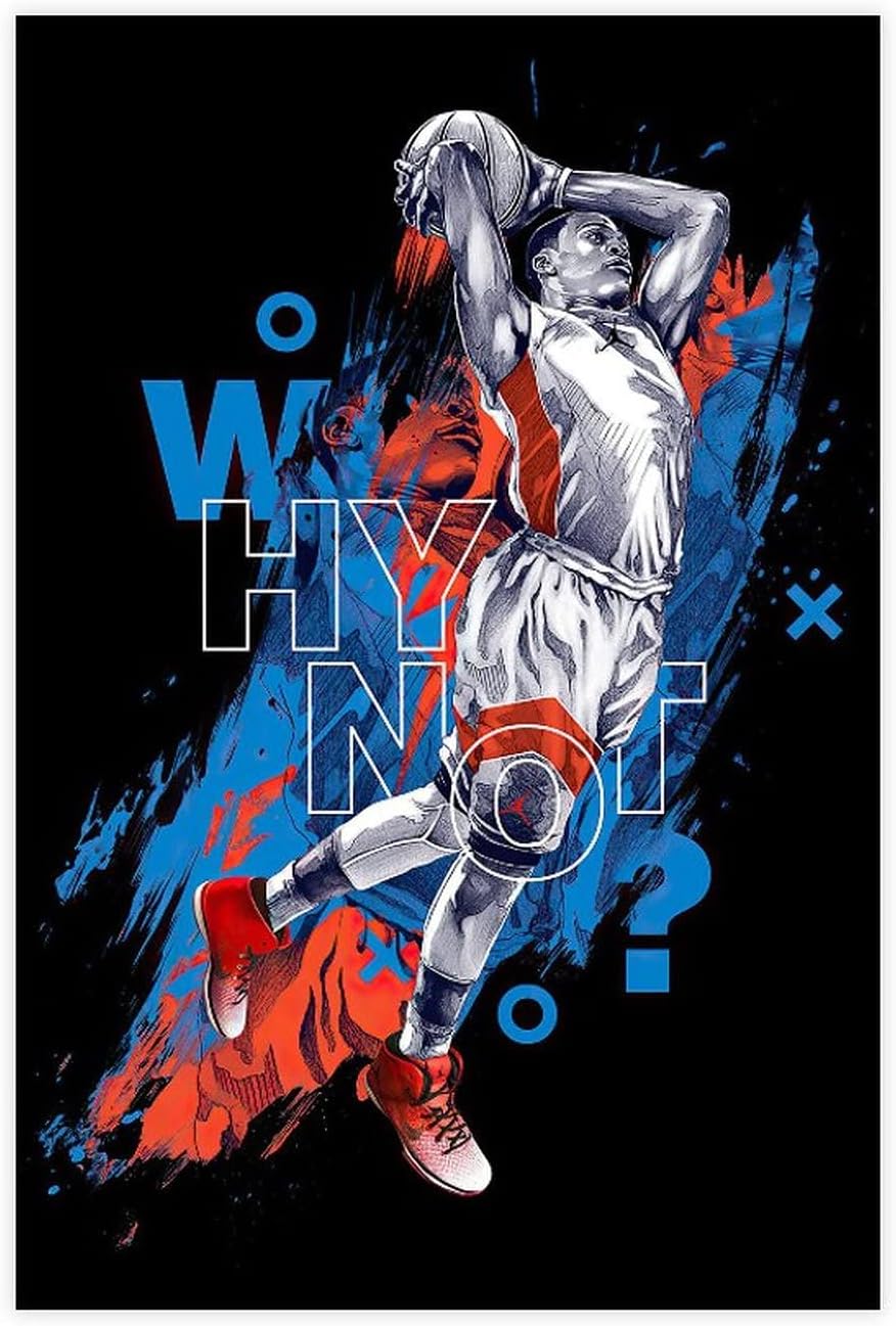 URROA Russell Westbrook Dunk Basketball Poster