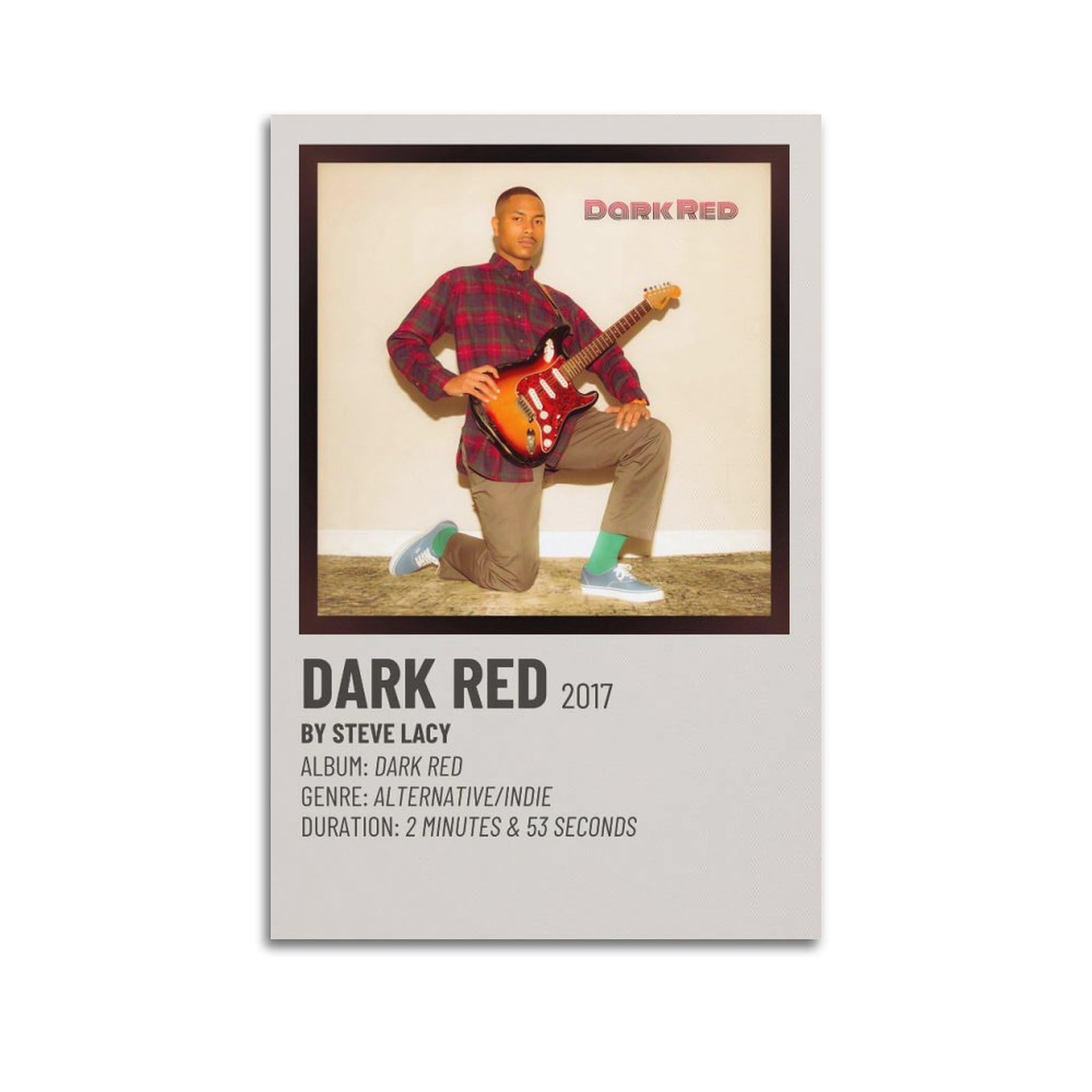 Steve Lacyóster musical minimalista rojo oscuro, portada de álbum de música, pósteres estéticos para decoración de pared, impresiones en lienzo para adolescentes, regalos para fanáticos del, Hogar y