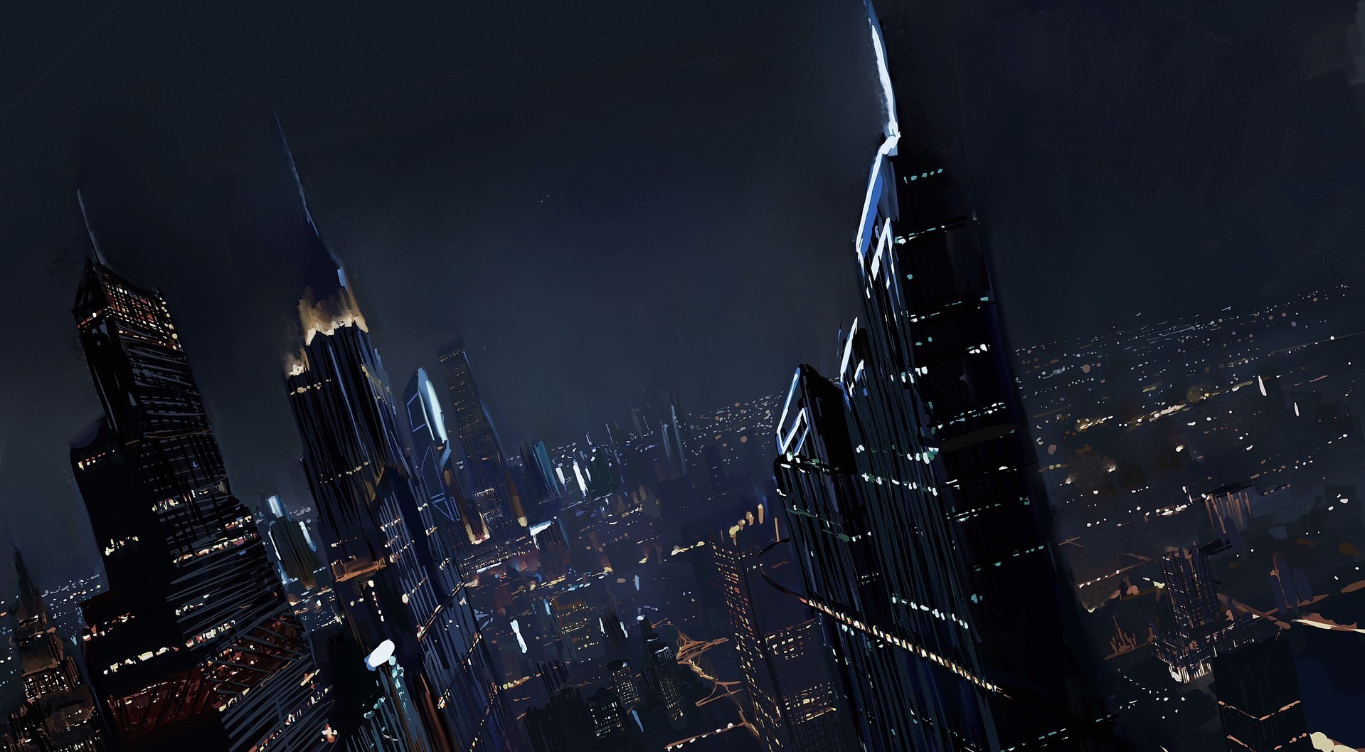 Nighttime Cityscape HD Wallpaper
