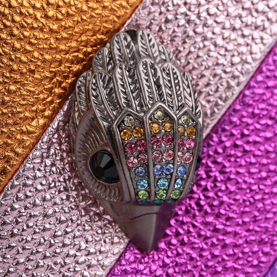 KENSINGTON HEART X BODY Rainbow Heart Leather Cross Body Purse by KURT GEIGER LONDON