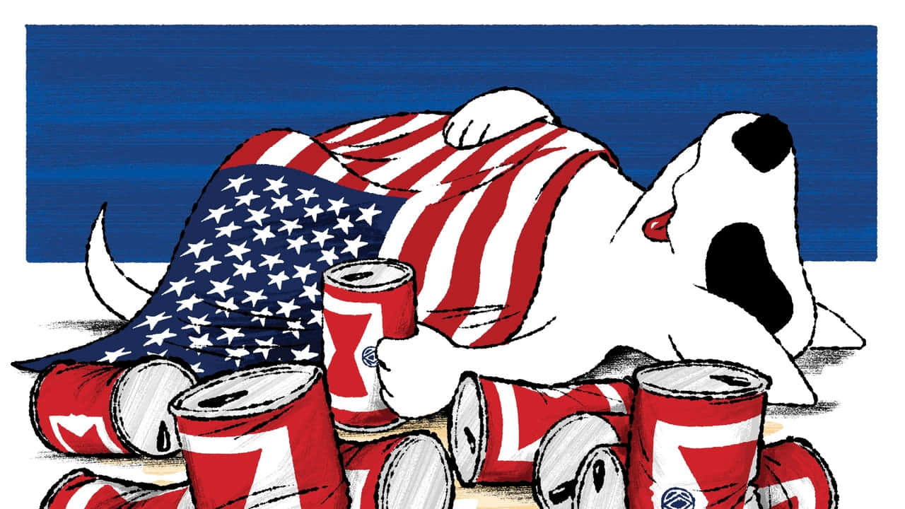 Download Patriotic Snoopy Celebrating4thof July Wallpaper