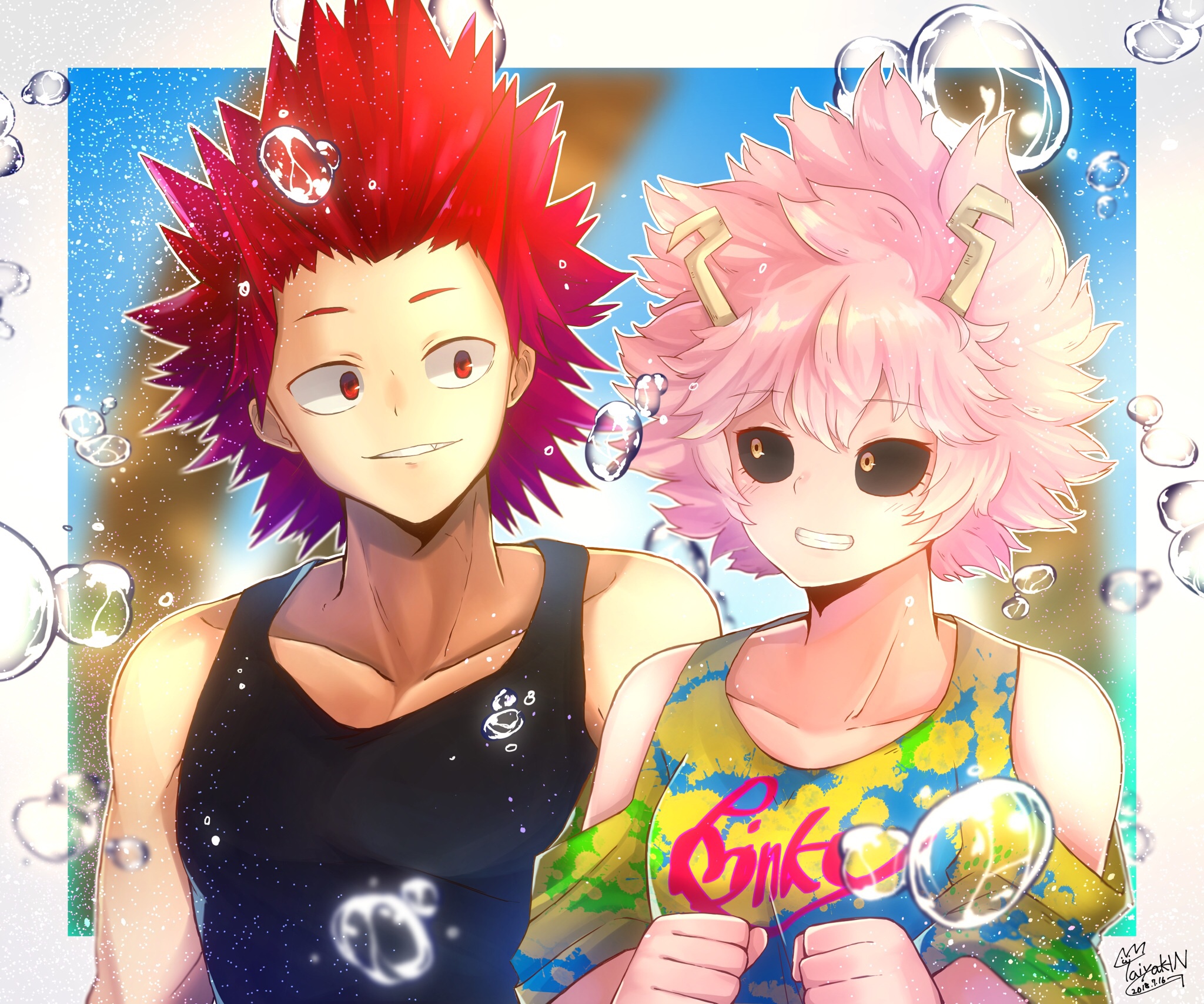 Download Mina Ashido Eijiro Kirishima Anime My Hero Academia HD Wallpaper