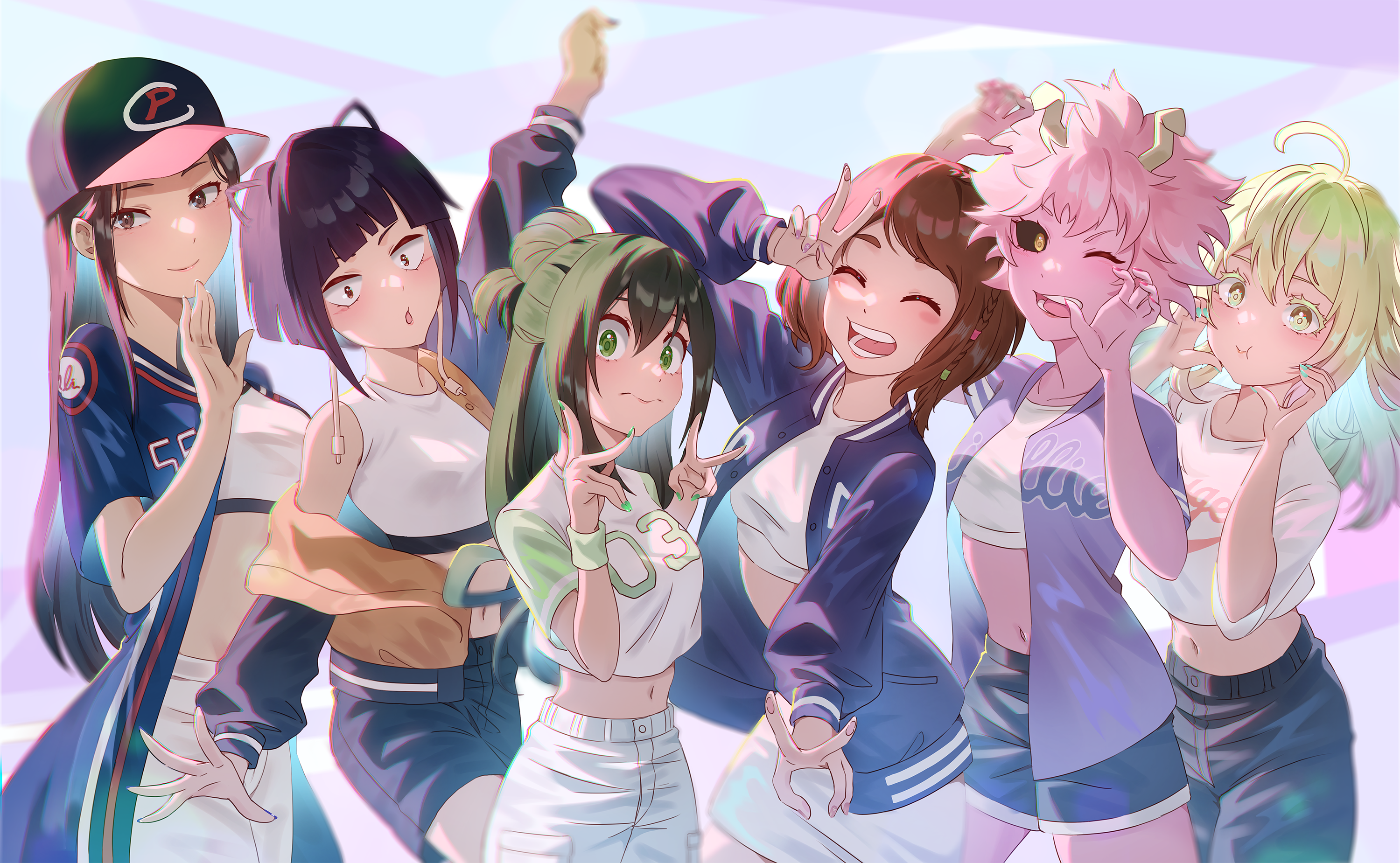 Download Mina Ashido Ochaco Uraraka Tsuyu Asui Kyōka Jirō Momo Yaoyorozu Anime My Hero Academia HD Wallpaper