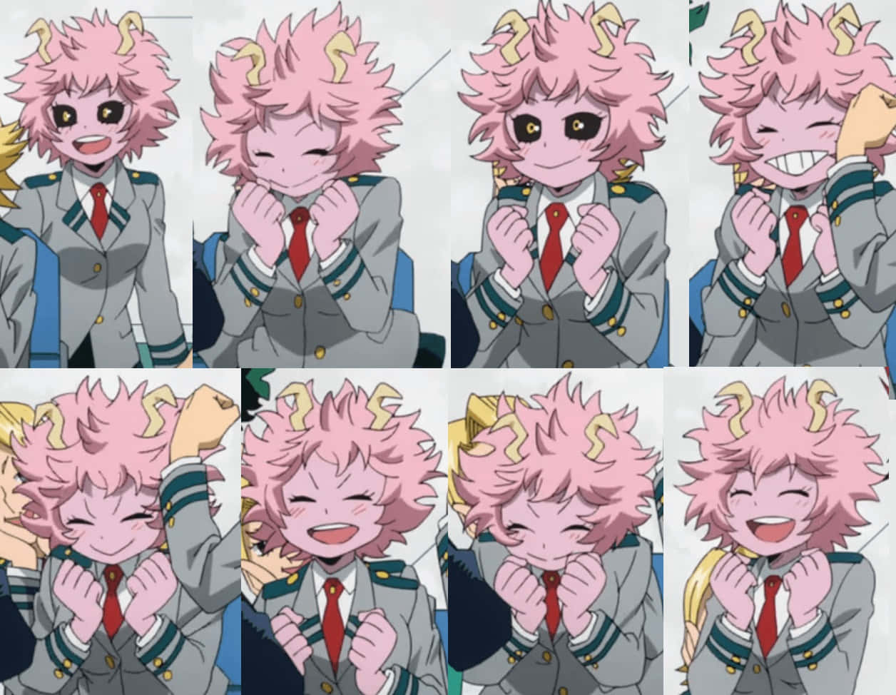 Download free Mina Ashido Various Happy Expression Montage Wallpaper