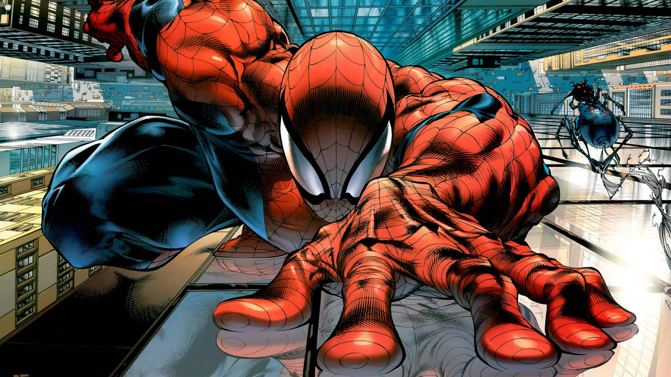 Download Marvel Comics Spiderman, Marvel, Comics, Spider man Wallpaper in 1366x768 Resolution