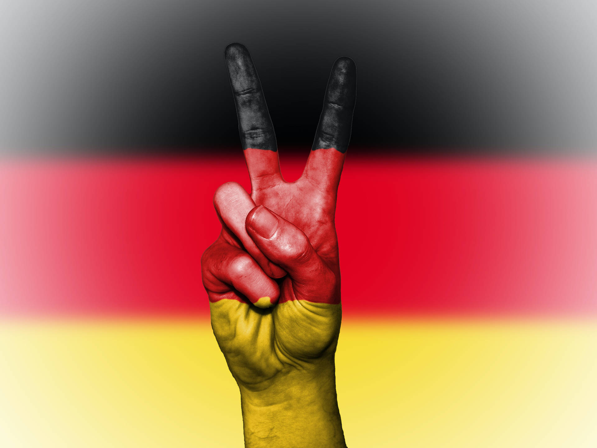 Download Hand Peace Symbol German Flag Wallpaper