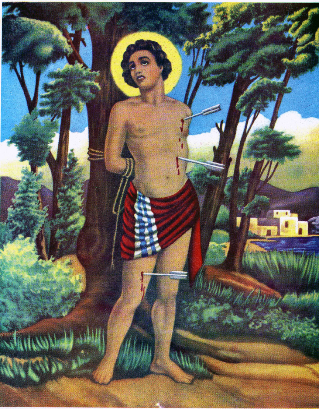 St. Sebastian (San Sebastiano) Chromolith, Legba's Crossroads, Spiritual Supplies & services