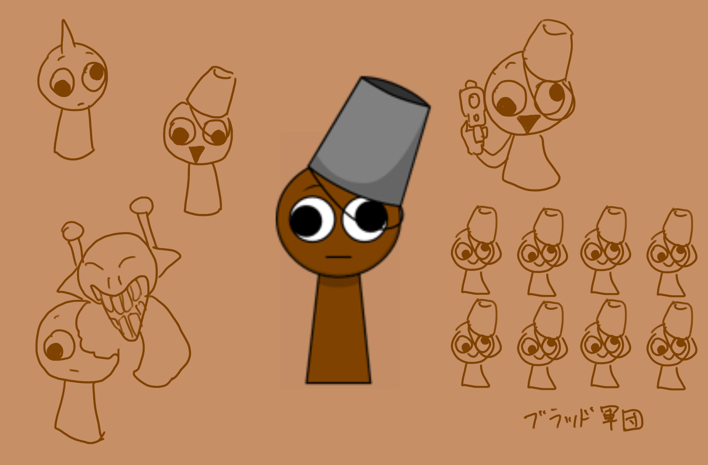 my iPad wallpaper now lol (don't worry about this ブラッド軍団 thing I am Japanese it means “Brud army”)