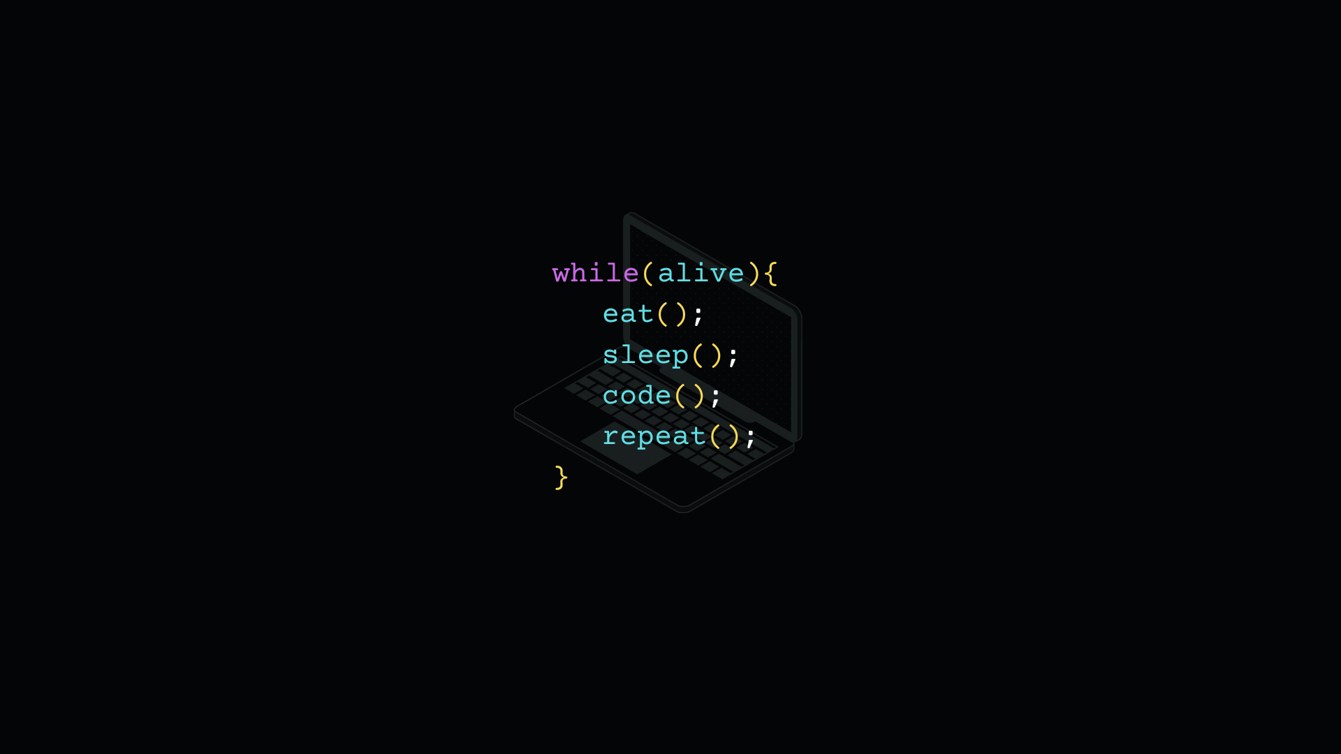 Eat Sleep Code Repeat 4K AMOLED Wallpaper