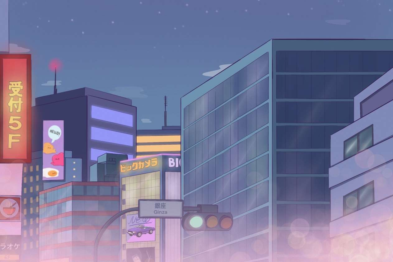 I will draw background or scenery illustrations in retro 80s Japanese anime style