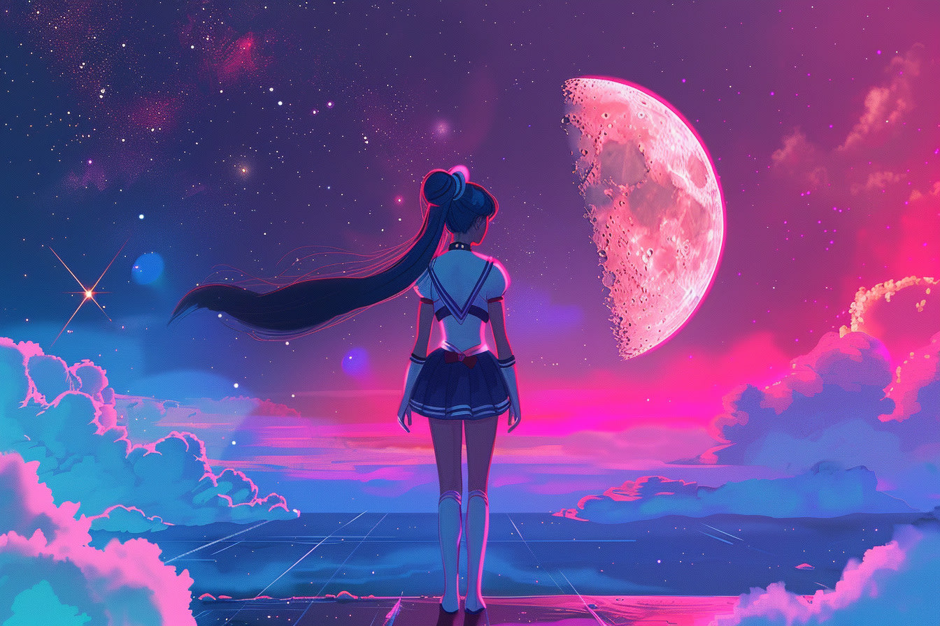 Make 80s 90s retro anime city pop or japanese manga