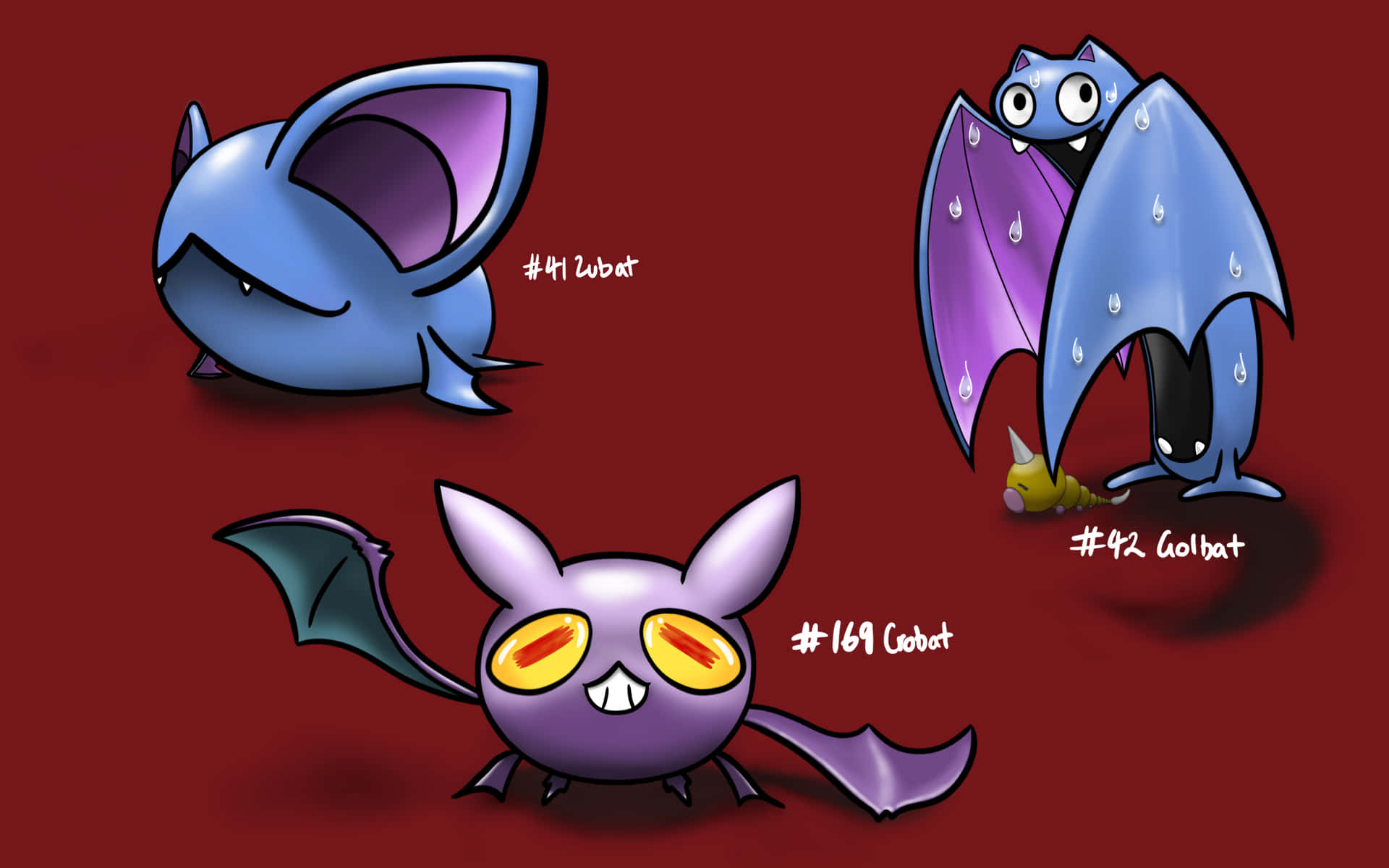 Download Zubat Golbat Crobat Evolution Wallpaper