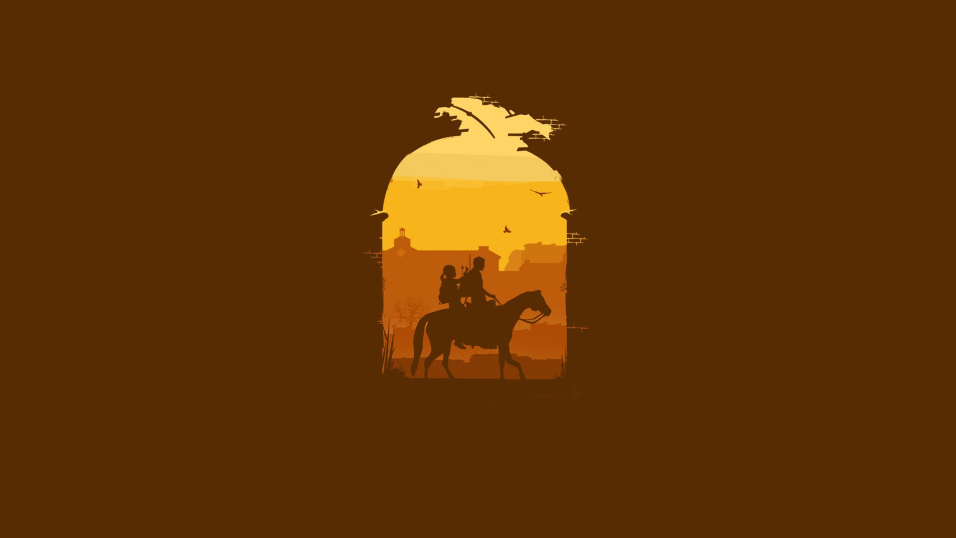 Wallpaper wall, horse, minimalism, The Last of Us, Naughty Dog, Some of us, Sony Computer Entertainment, The last of us for mobile and desktop, section минимализм, resolution 1920x1080