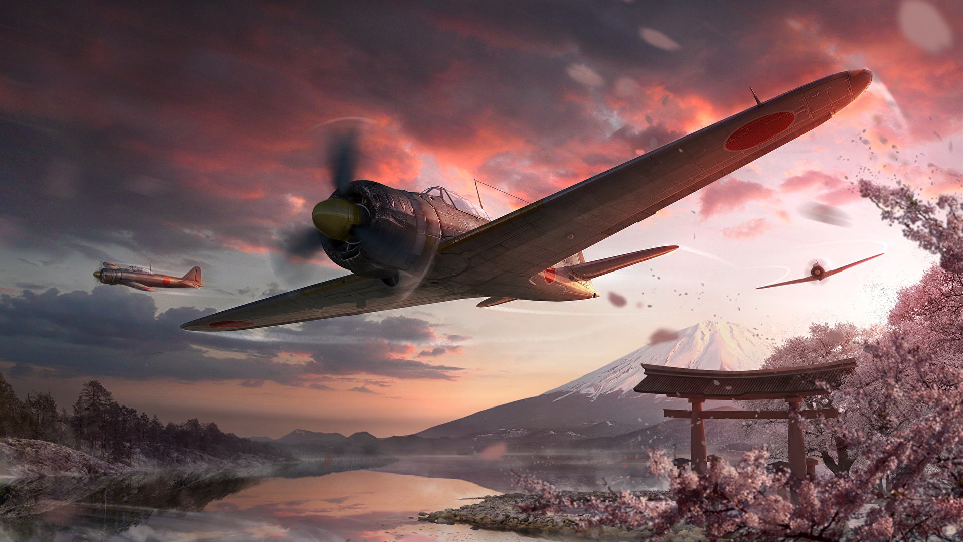 Desktop Wallpaper World of Warplanes Airplane Japanese 1920x1080