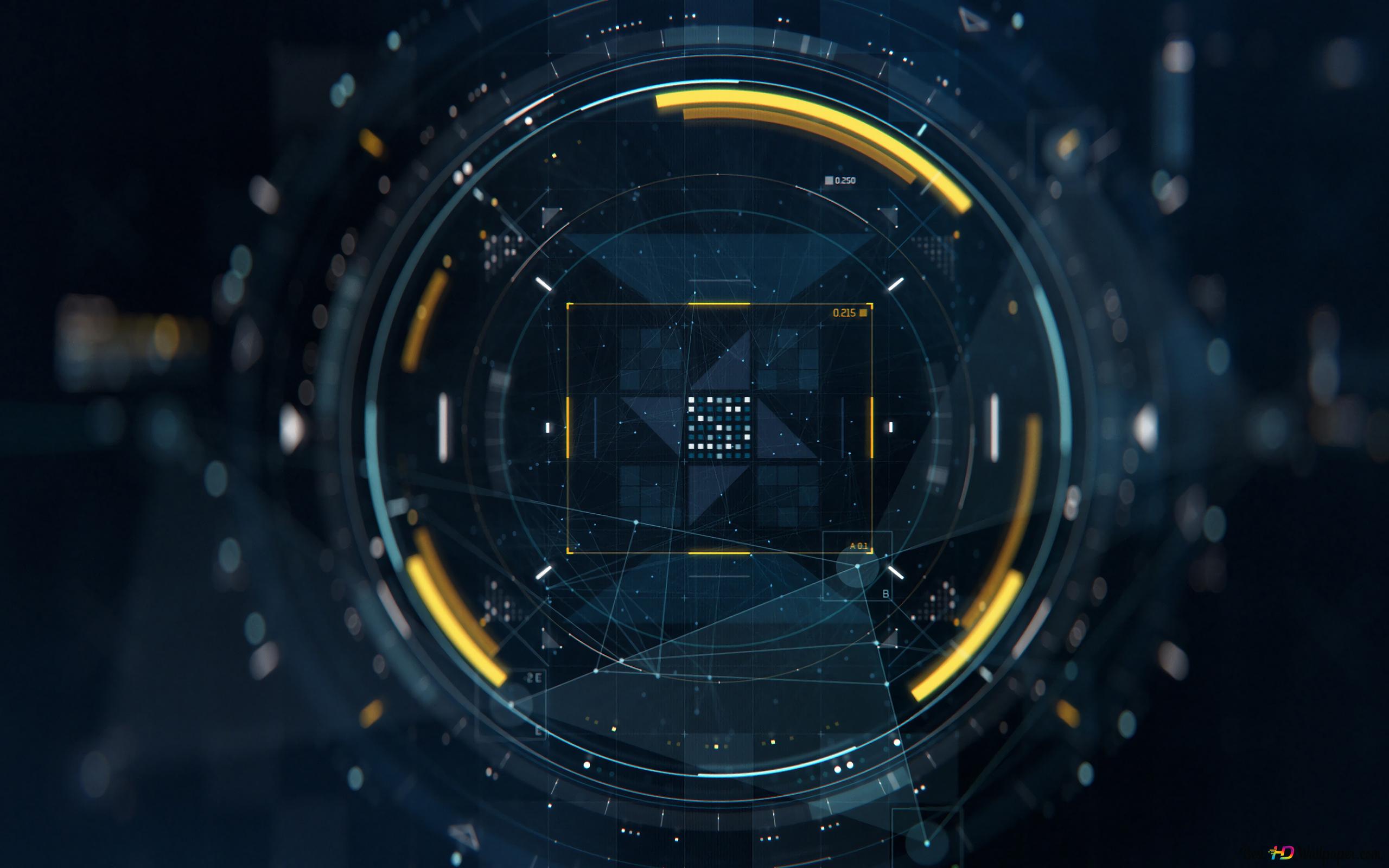 Hi Tech Abstract Dark Interface 4K Wallpaper Download