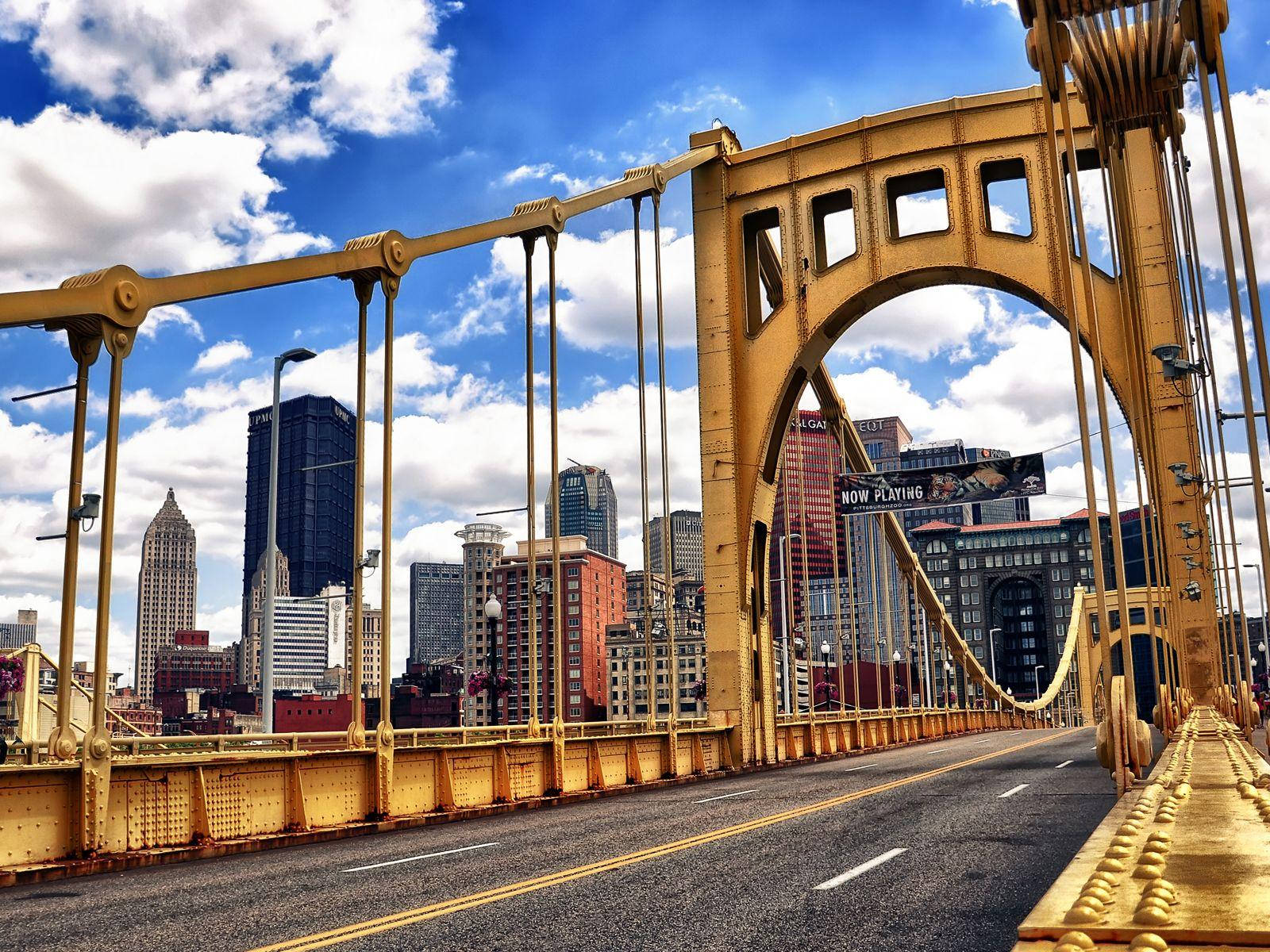 Download Yellow Pittsburgh Bridge Wallpaper