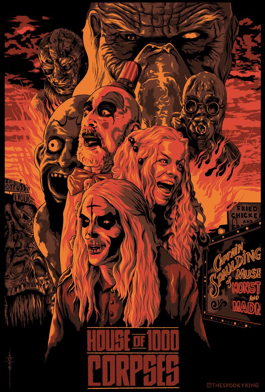 The Spooky King “One, Two, Three, Who Should I Kill?” House Of 1000 Corpses Is One Of My Favorite Horror Flicks, So I Decided To Experiment By Illustrating An Alt Poster