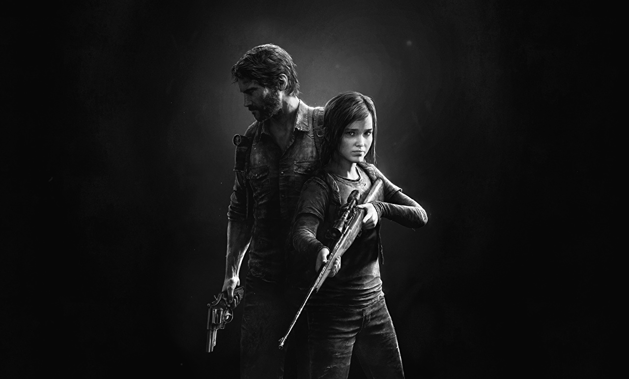 Photo The Last of Us Sniper rifle Pistols Ellie, Joel Two young
