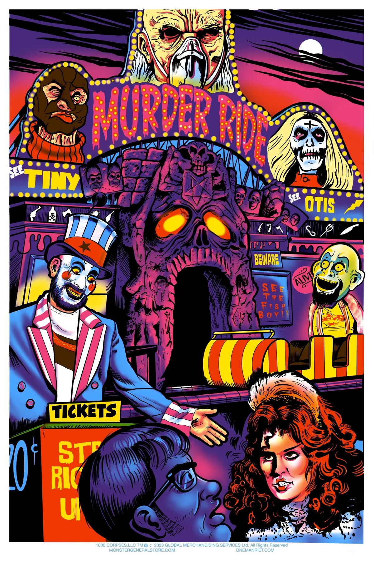 Monster General Store Zombie: House Of 1000 Corpses Flocked Blac