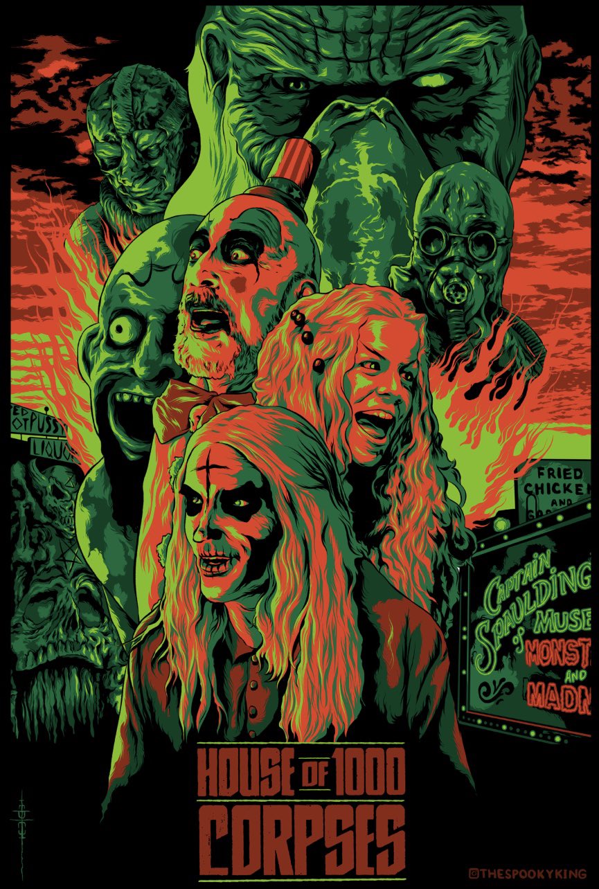 The Spooky King “One, Two, Three, Who Should I Kill?” House Of 1000 Corpses Is One Of My Favorite Horror Flicks, So I Decided To Experiment By Illustrating An Alt Poster