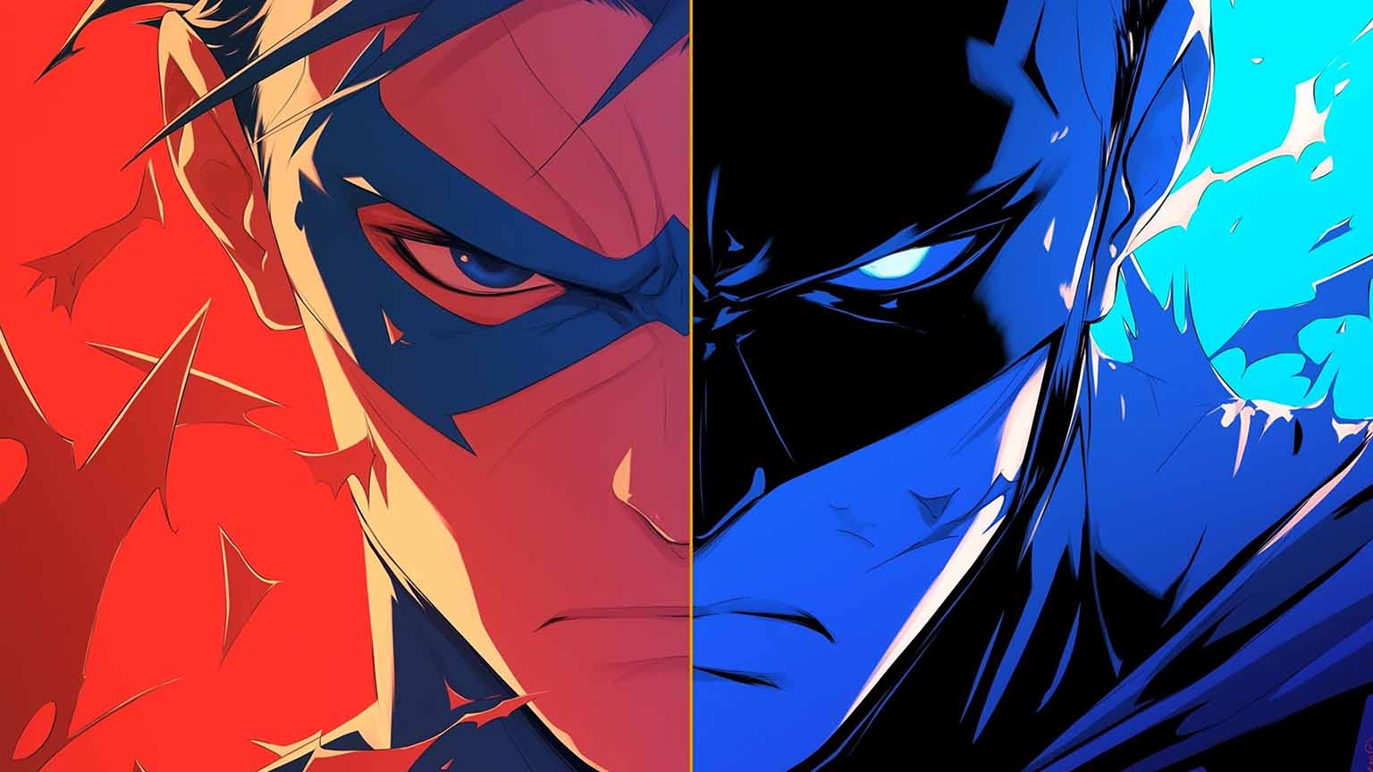 DC Comics Damian Wayne Robin Batman Split Desktop Wallpaper