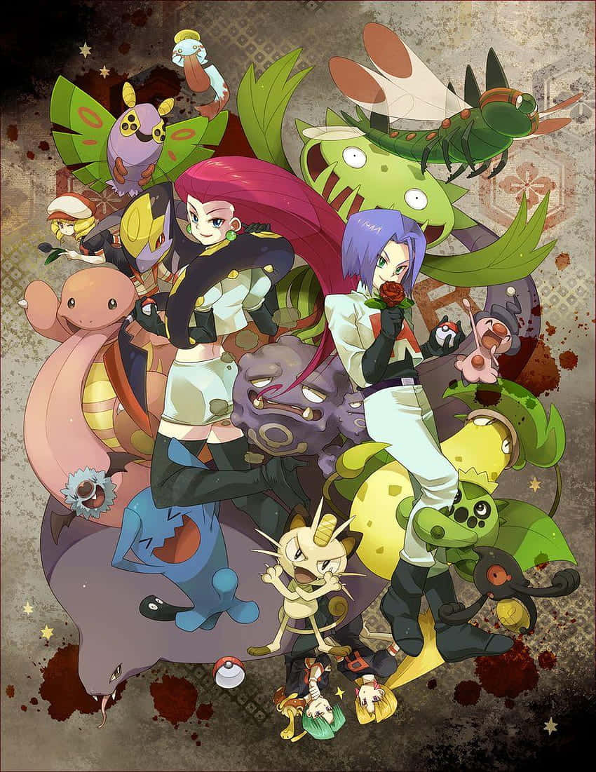 Download Carnivine With Team Rocket's Jessie And James Wallpaper