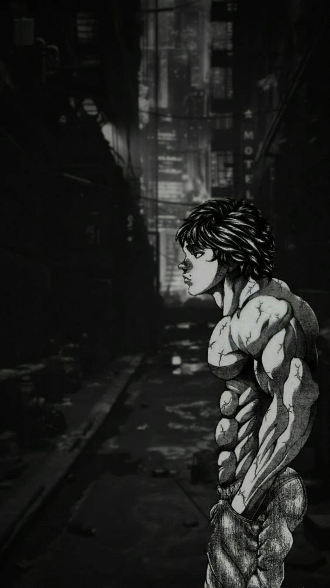 Download Grayscale Baki HD Wallpaper