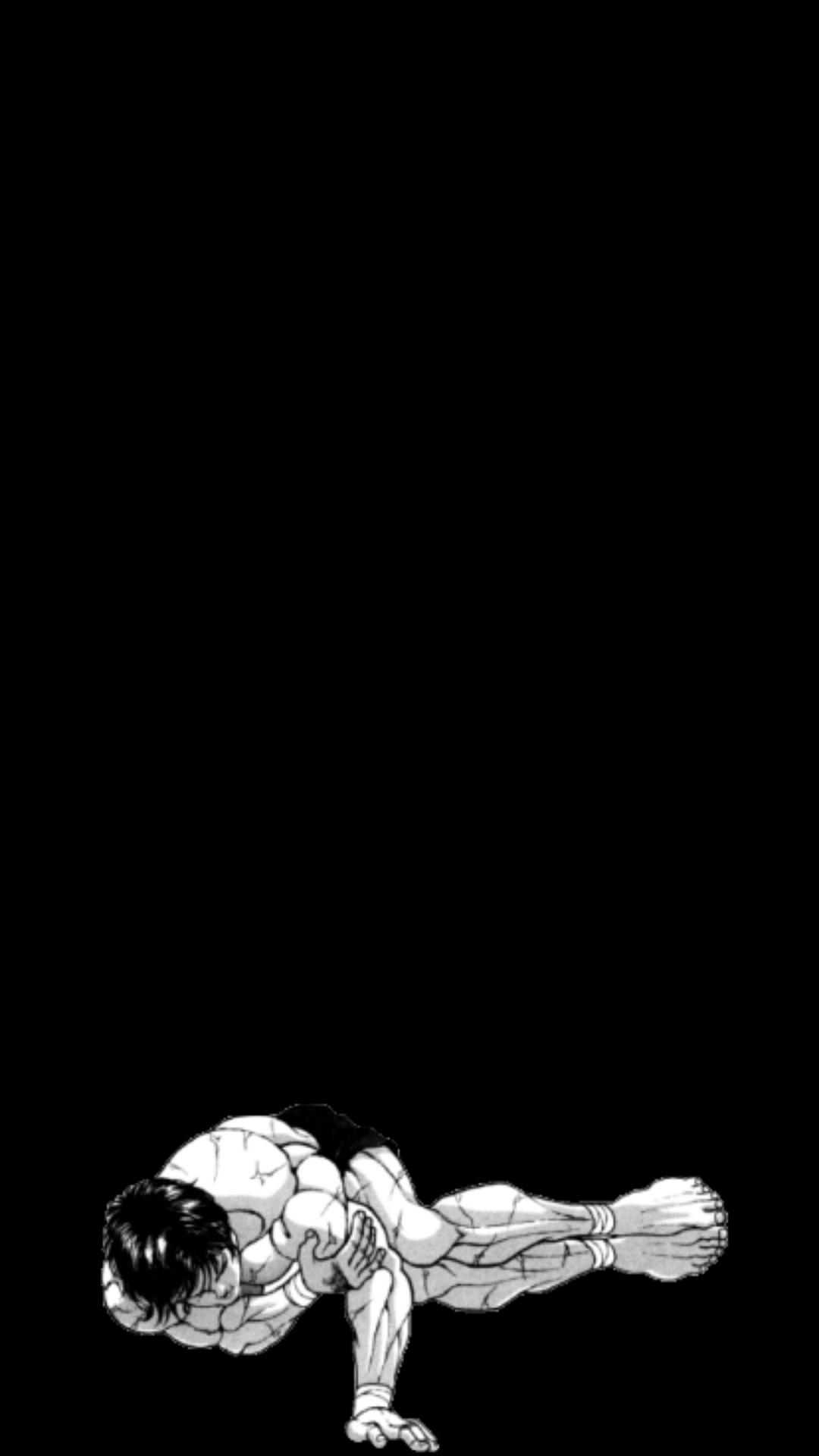 minimalist baki pose wallpaper