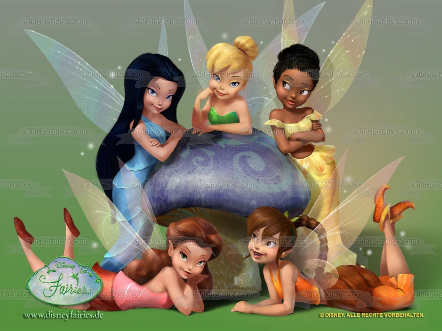 Disney Tinkerbell Vidia Silvermist Iridessa Fawn Edible Cake Topper Image ABPID08315