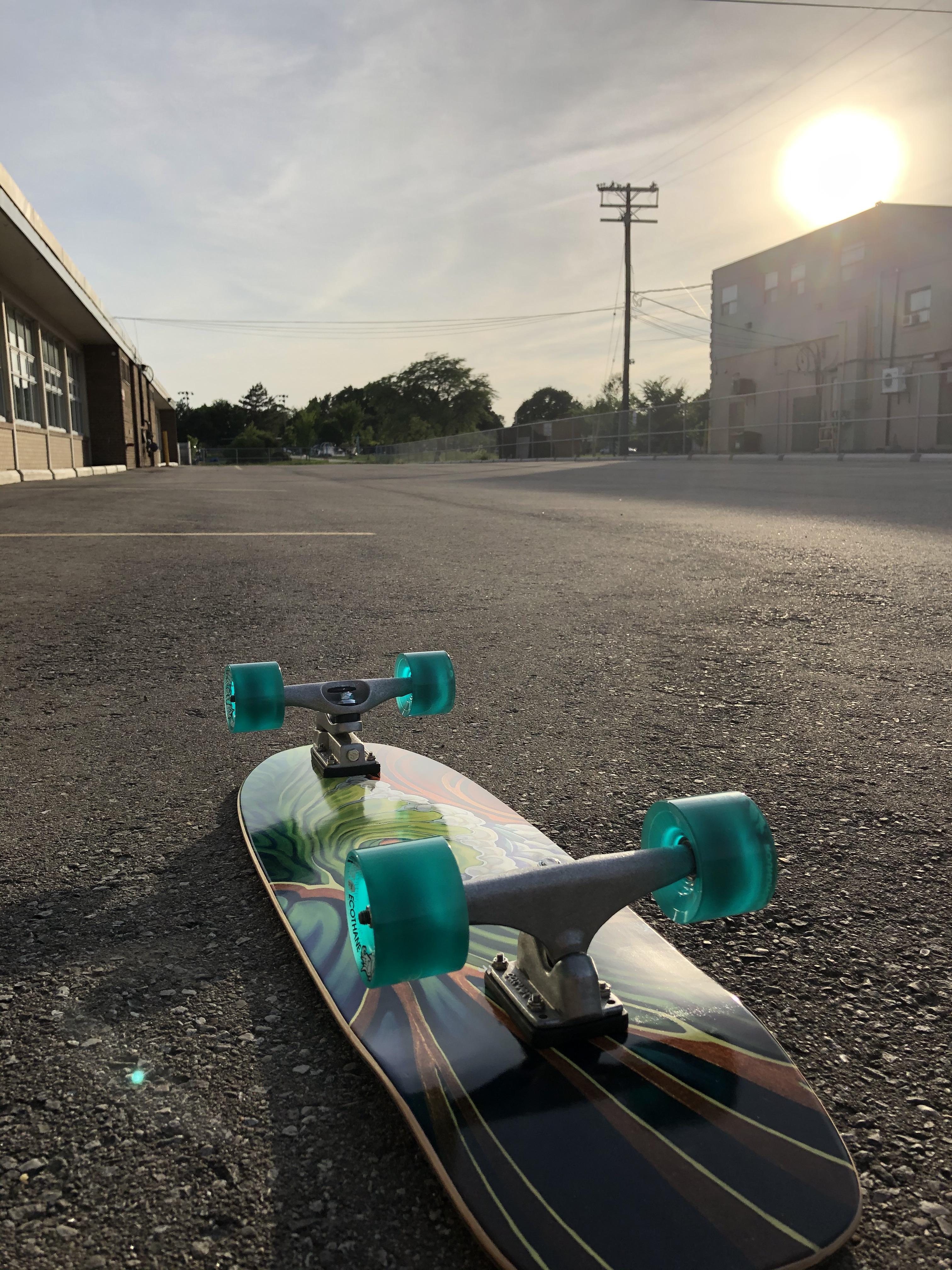 My first time on a surfskate, and I was hooked immediately. Carver 33.75 Greenroom