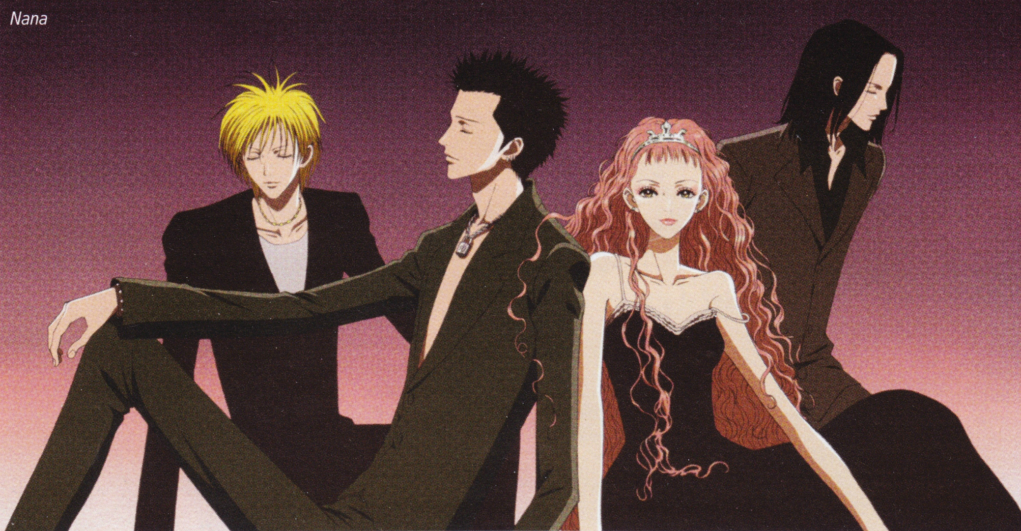 Wallpaper group, crown, musicians, pink hair, closed eyes, Nan, nana, reira serizawa for mobile and desktop, section сёнэн, resolution 2078x1080