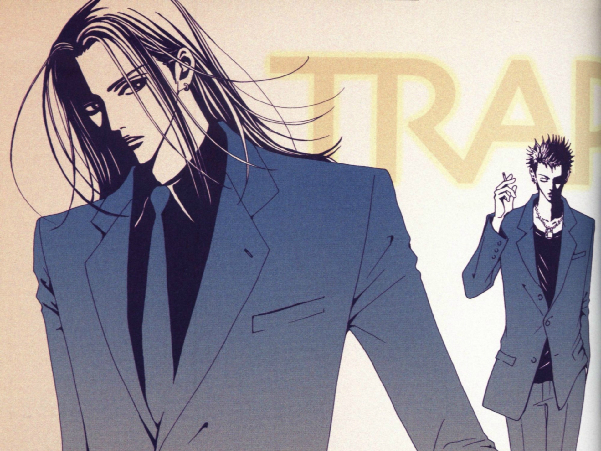 Wallpaper cigarette, costume, tie, two, two guys, Nan, nana, ren honjo for mobile and desktop, section сёнэн, resolution 1920x1440