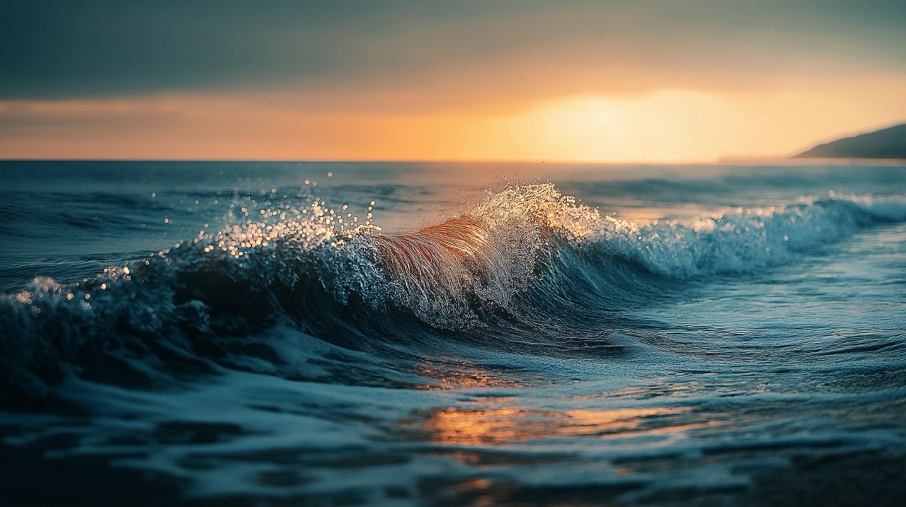 Night Ocean Waves at Beach Nature Seascape, Water, and Summer iPhone Wallpaper from Italy