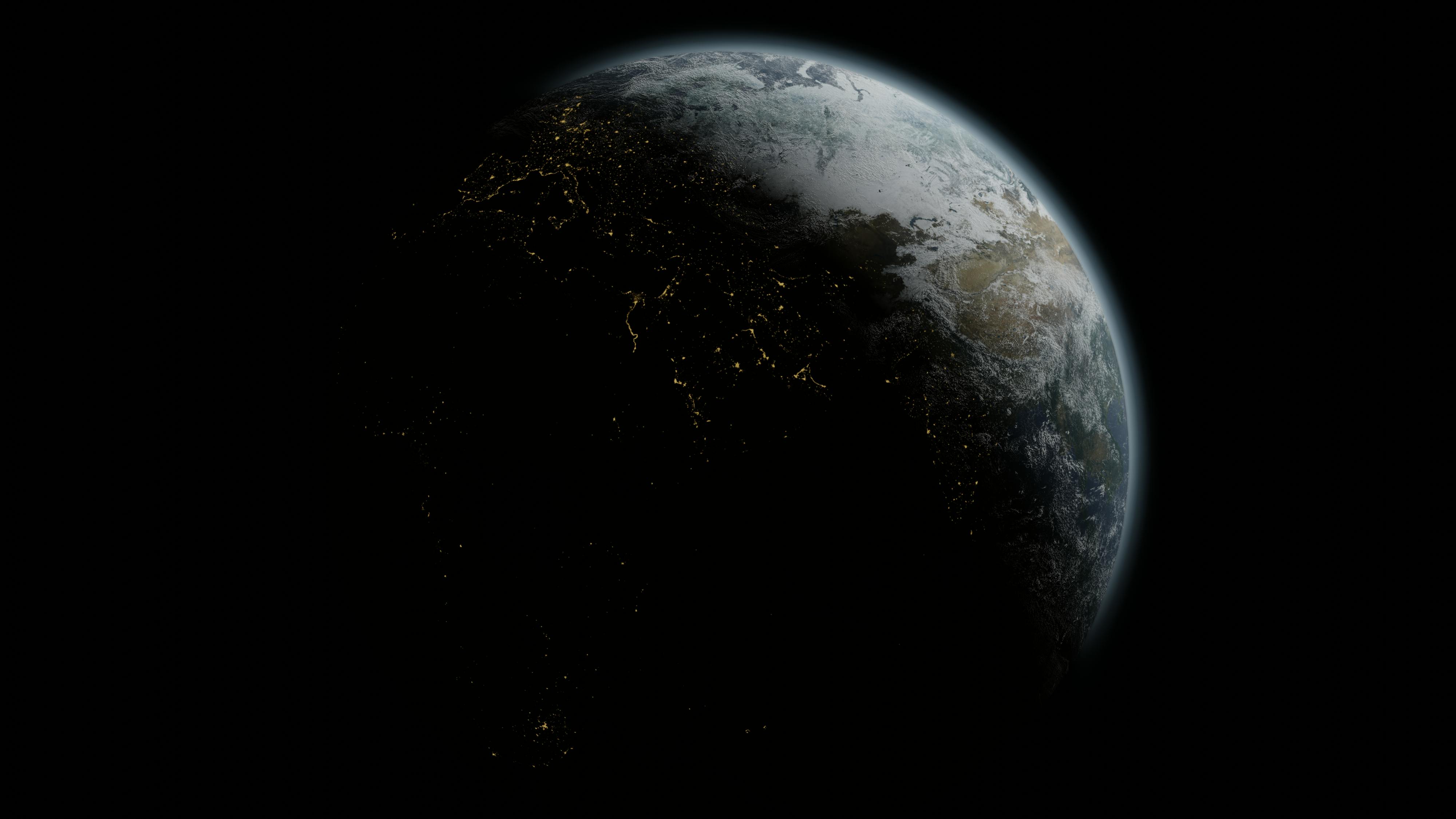 Planet Earth in Black Background · Free