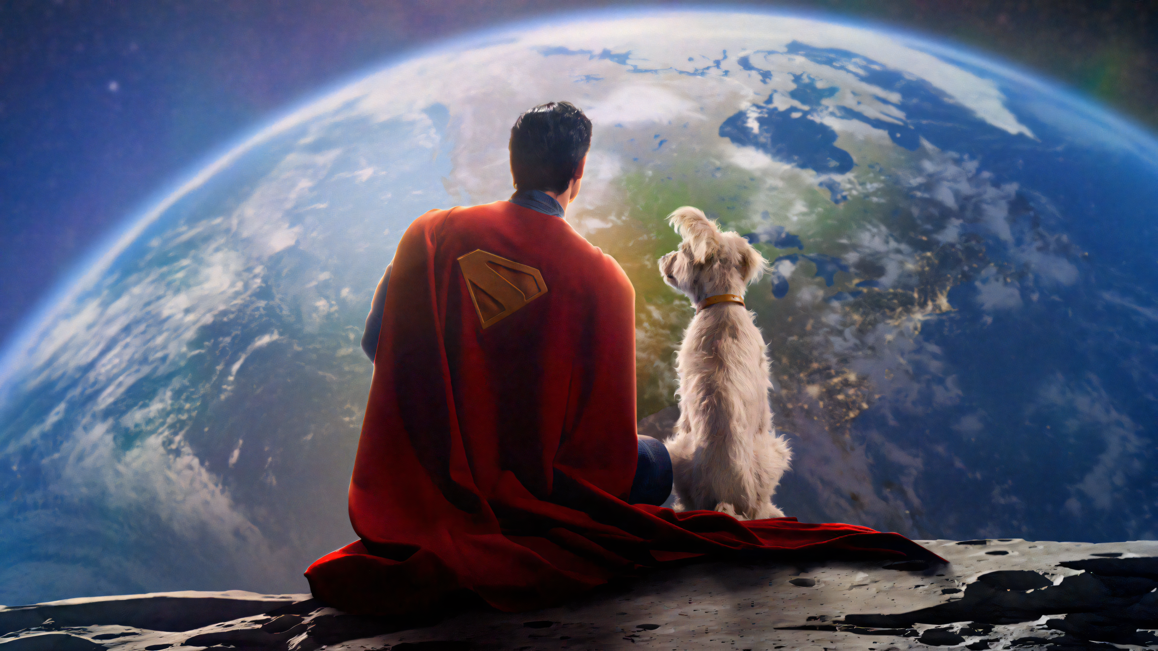 Superman And Krypto 4k Upscaled Wallpaper. ( Used 1080p Clean Version By U BatmanNewsChris), R DC_Cinematic