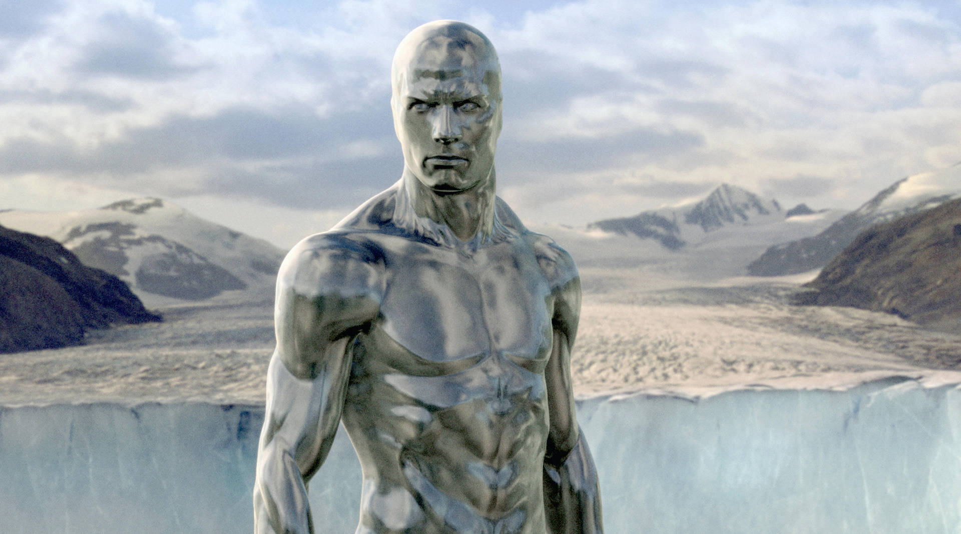 Download Fantastic Four Silver Surfer At Mountains Wallpaper