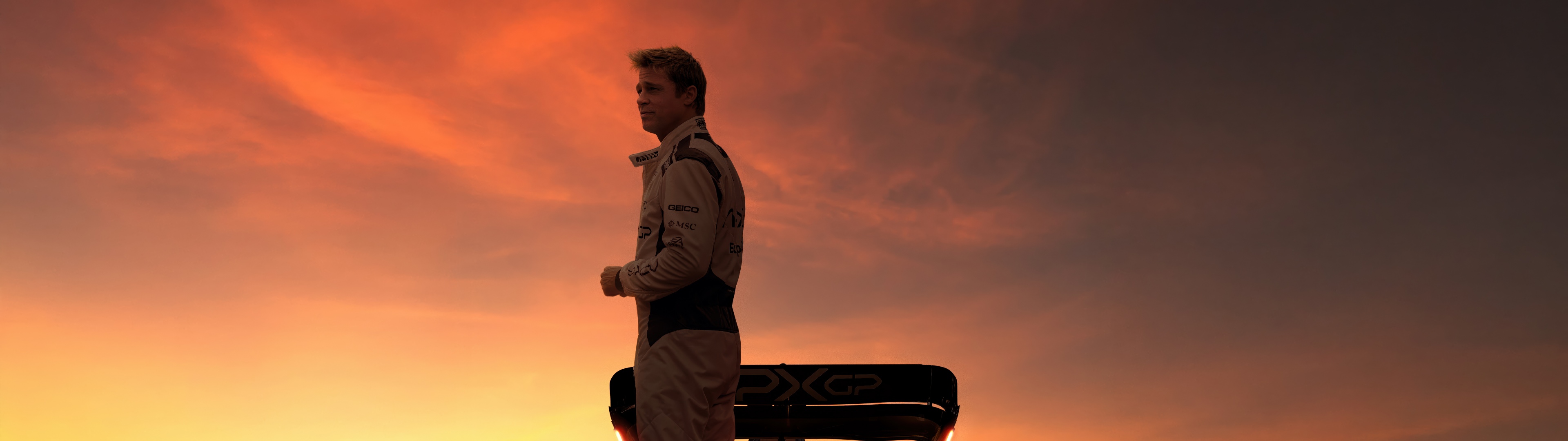 F1: The Movie Wallpaper 4K, 8K, Sunset, Brad Pitt