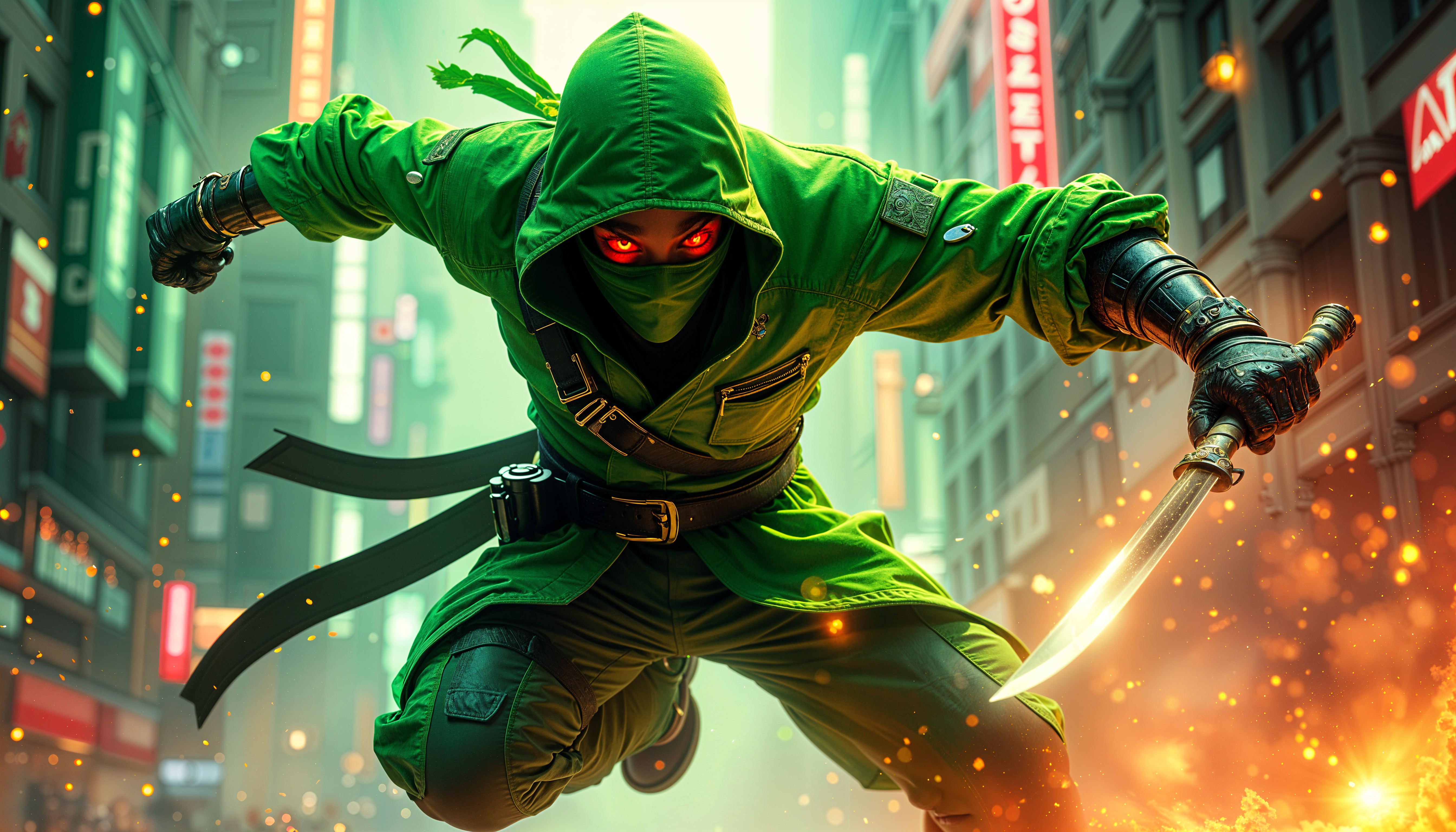 Stealthy Ninja: 4K Ultra HD Wallpaper Adventure