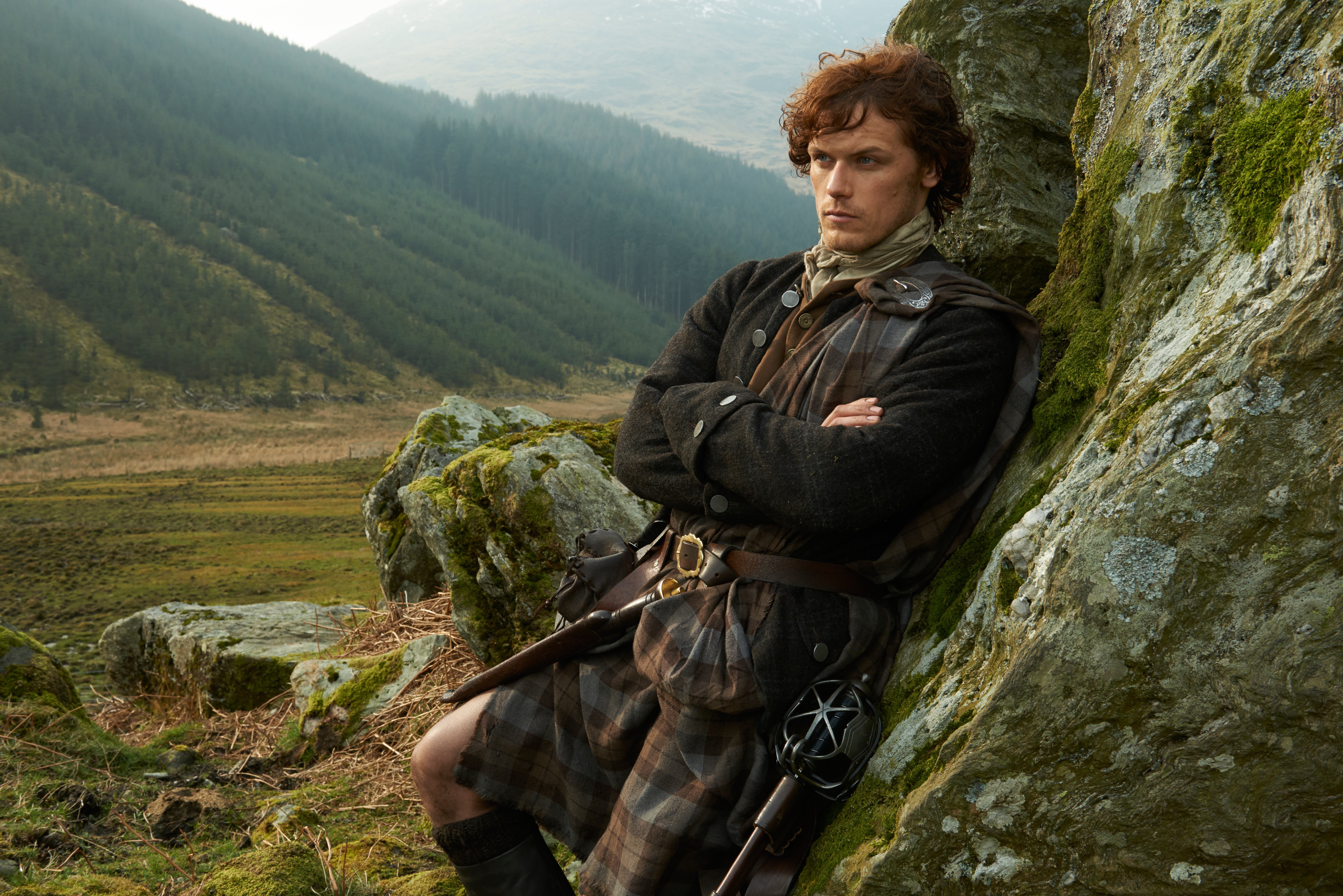 Download Jamie Fraser Sam Heughan TV Show Outlander 4k Ultra HD Wallpaper