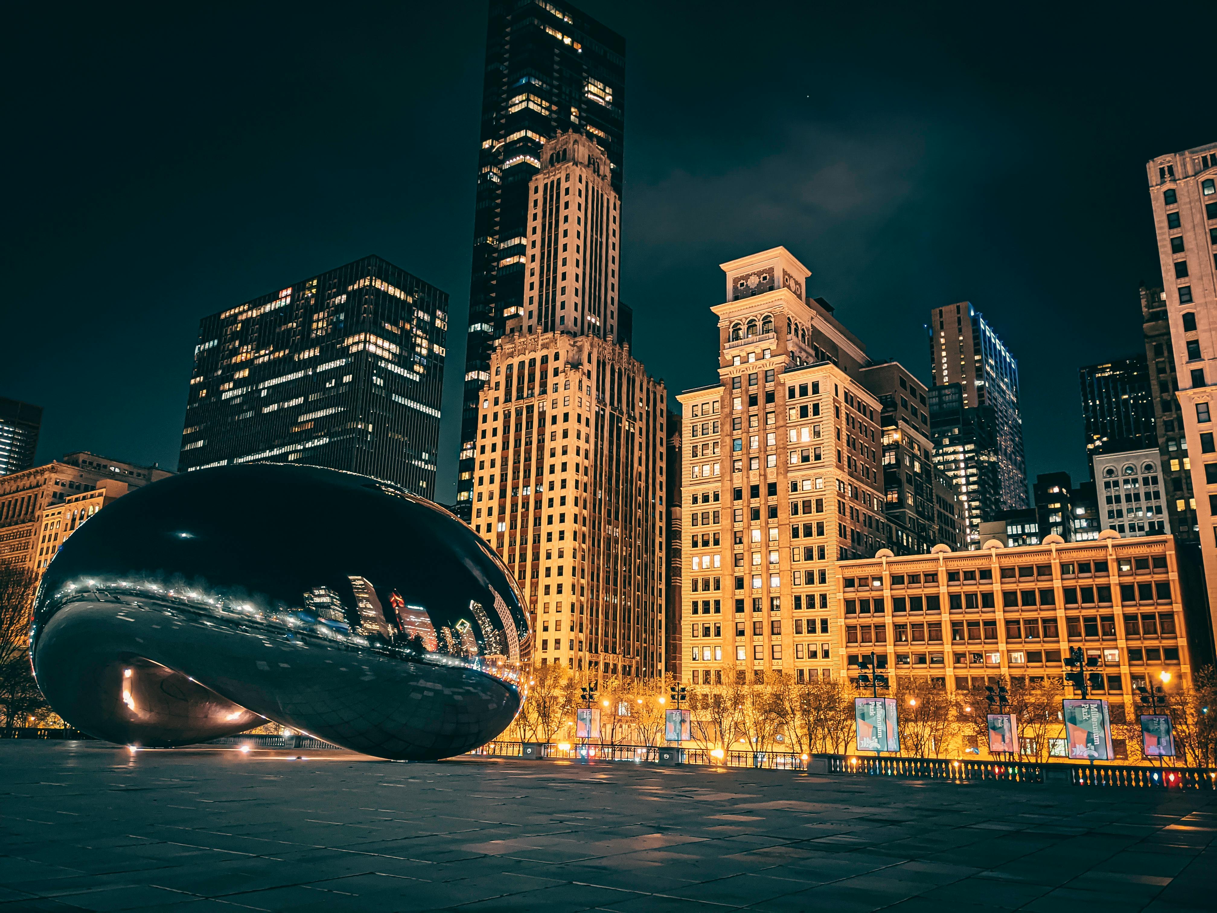Millennium Park in Chicago, Illinois during Nighttime · Free