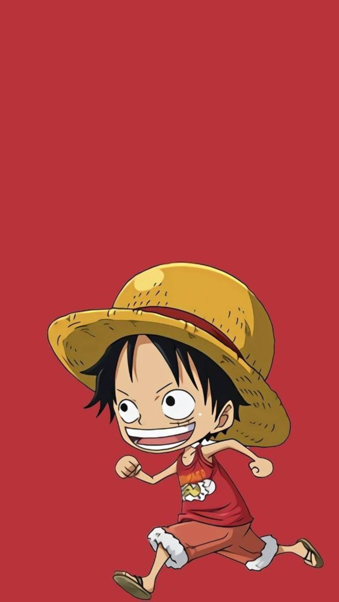 Download Little Monkey D Luffy In Red Wallpaper