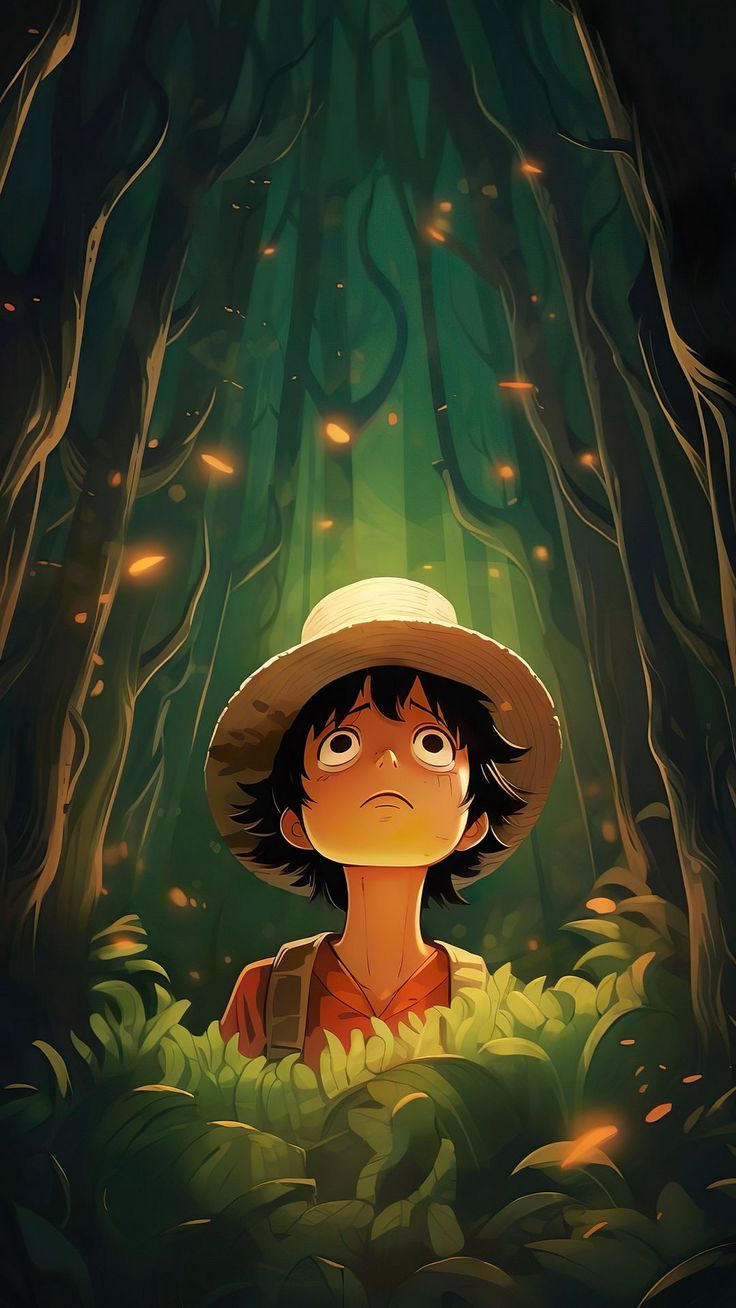 Wallpaper luffy, anime, character, forest, art, one piece, Anime 4K by ? ???. Download wallpaper luffy, anime, character, forest, art, one piece for free