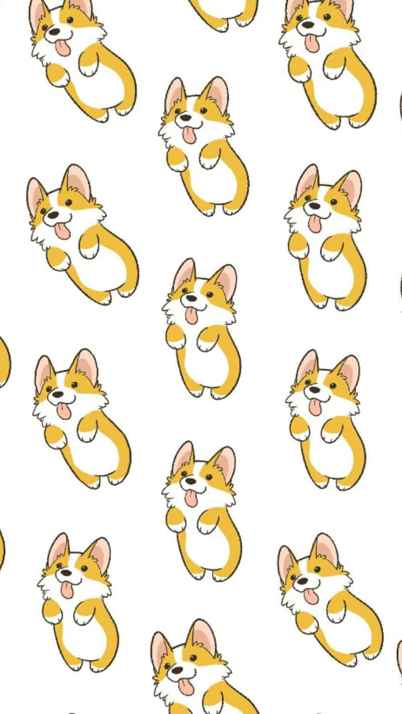 Download Cute Corgi Art Design Wallpaper