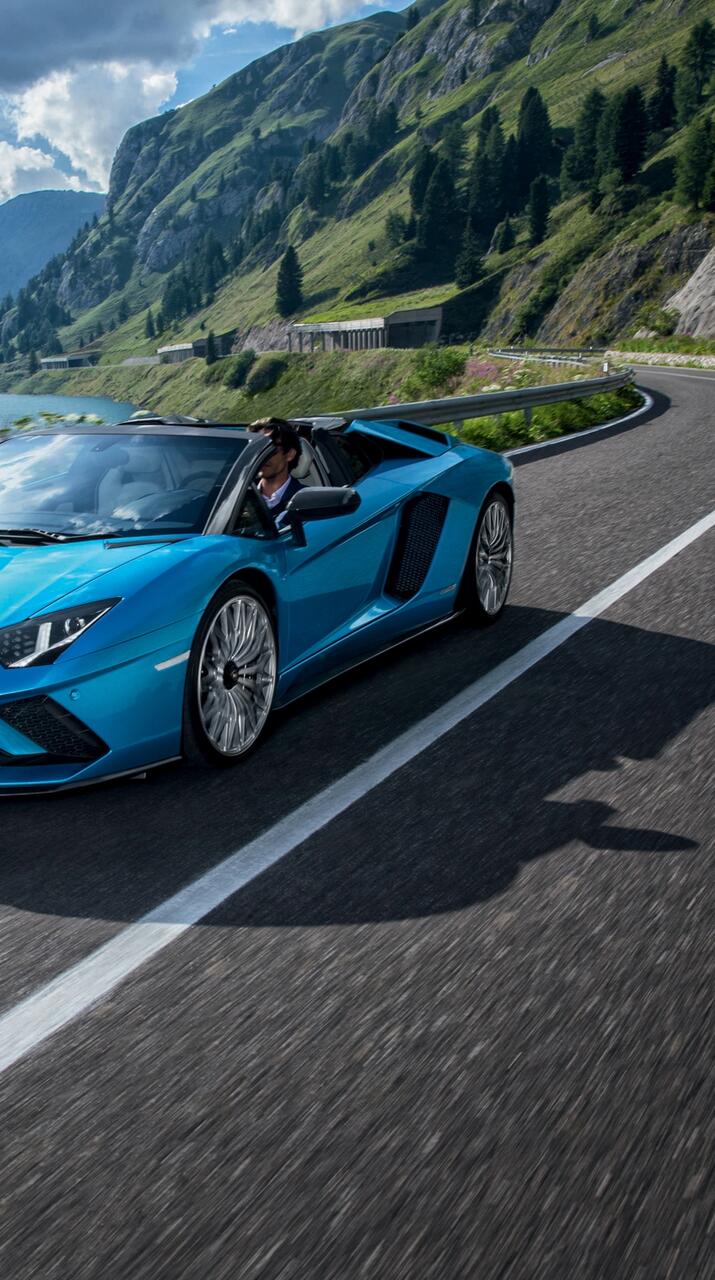 Wallpaper wallpaper lamborghini aventador s roadster aqua supercar cars road 720x1280 HD from godlike image and screensavers