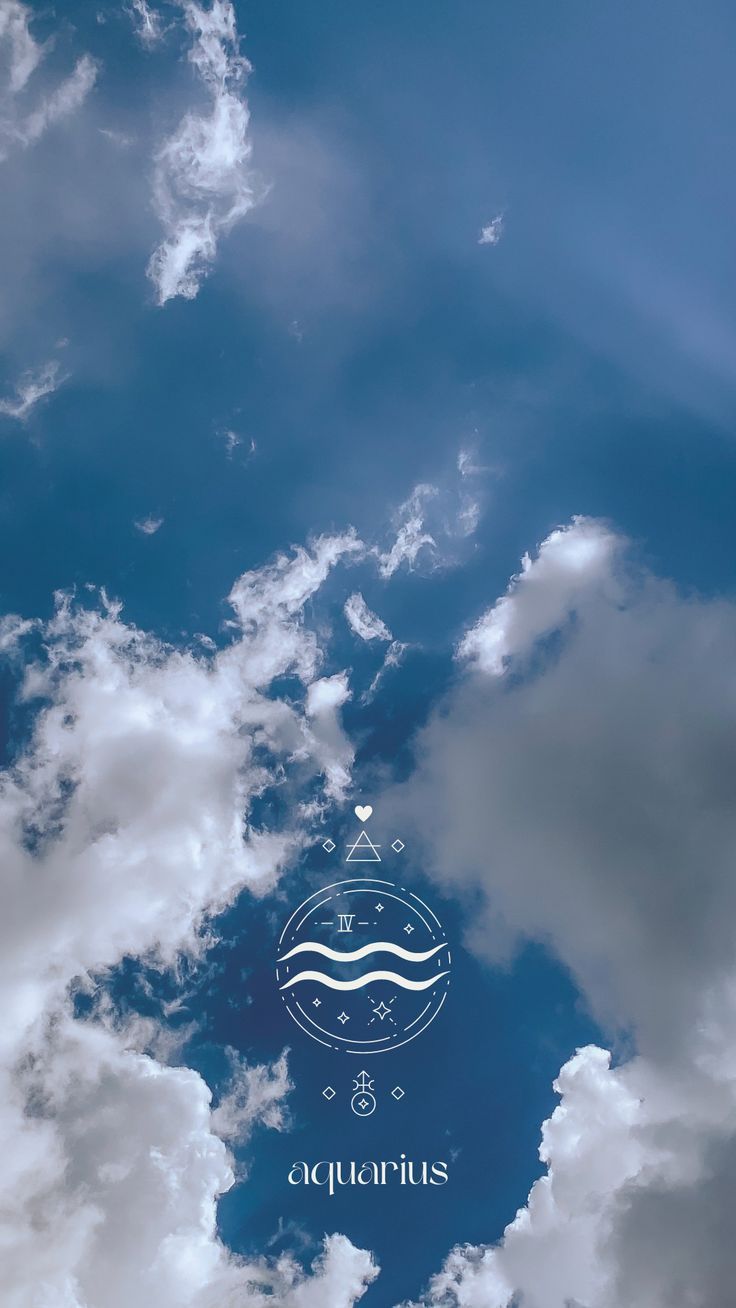 Aquarius aesthetic astrology cloud theme for phone iphone and android wallpaper