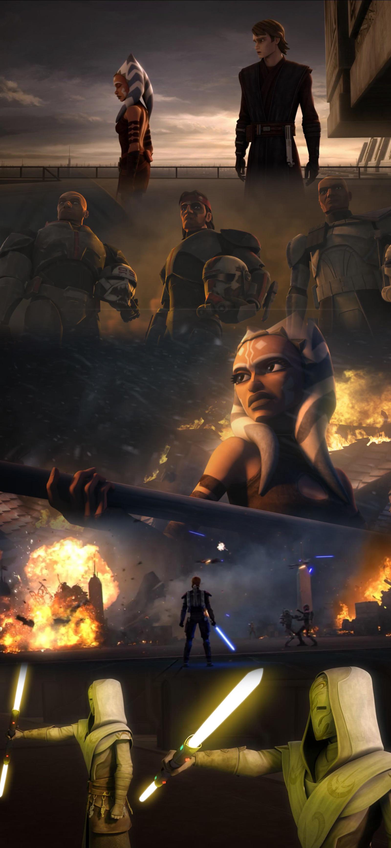 Clone wars wallpaper inspired by the colors black and gold :)