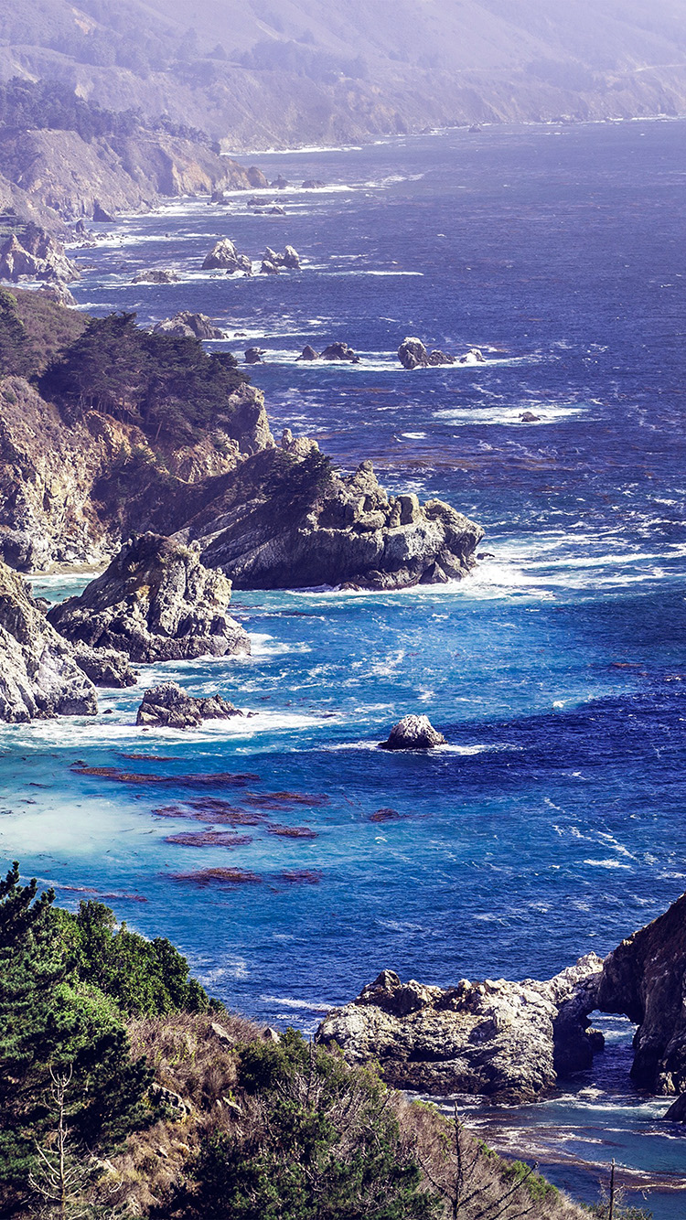 iPhone wallpaper. sea ocean rock nature mountain summer blue