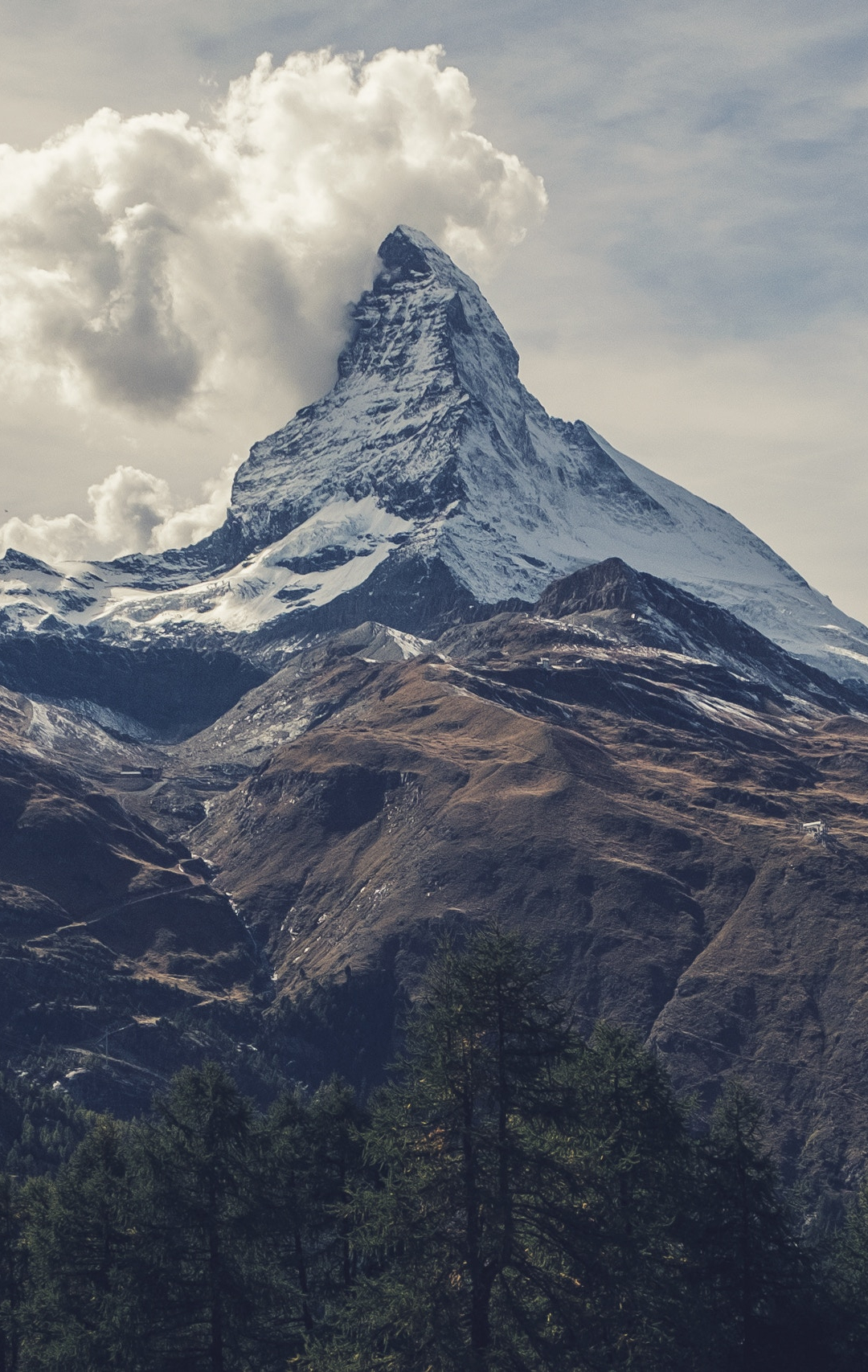 Matterhorn Under Clouds iPhone Wallpaper